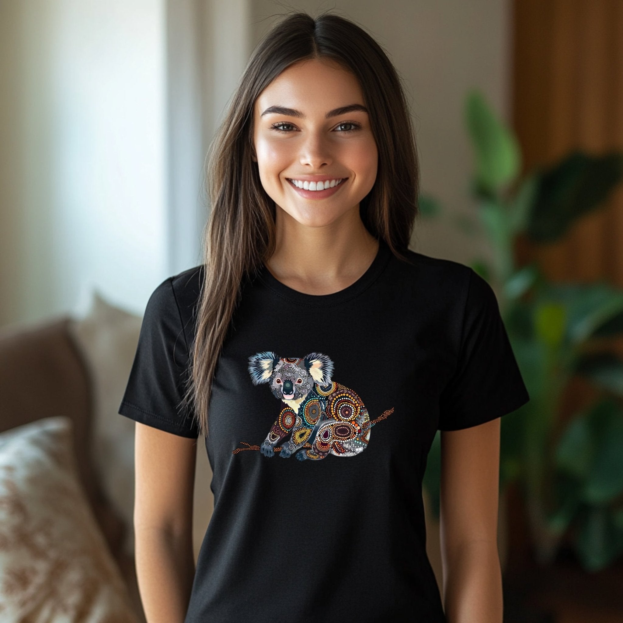 Vibrant Aboriginal Koala Art T-Shirt, Unique Animal Design for Nature Lovers, Gift Idea - Craig Michael Design