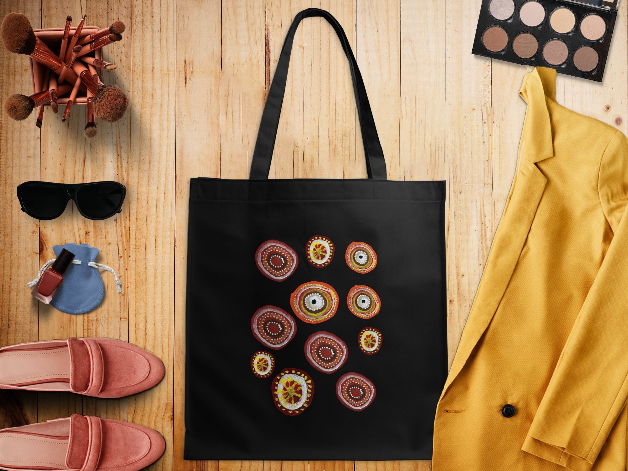 Vibrant Abstract Art Tote Bag, Colorful Circular Design, Artistic Print Tote, Unique Shopping Bag, Versatile Everyday Bag - Craig Michael Design