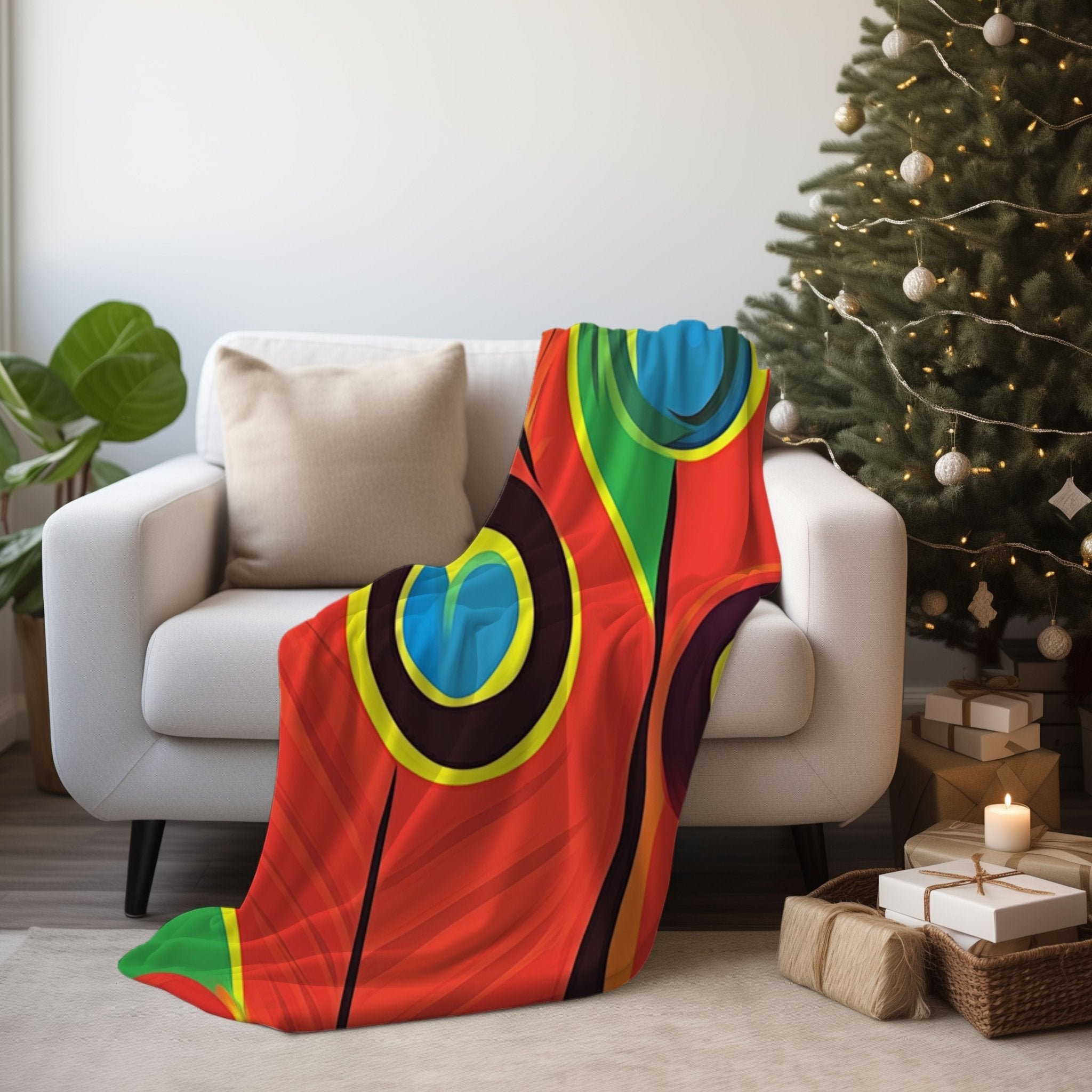 Vibrant African Inspired Blanket, Colourful Abstract Design, Cozy and Warm Throw, Unique Home Decor, Gift Idea, Art Blanket - Craig Michael Design