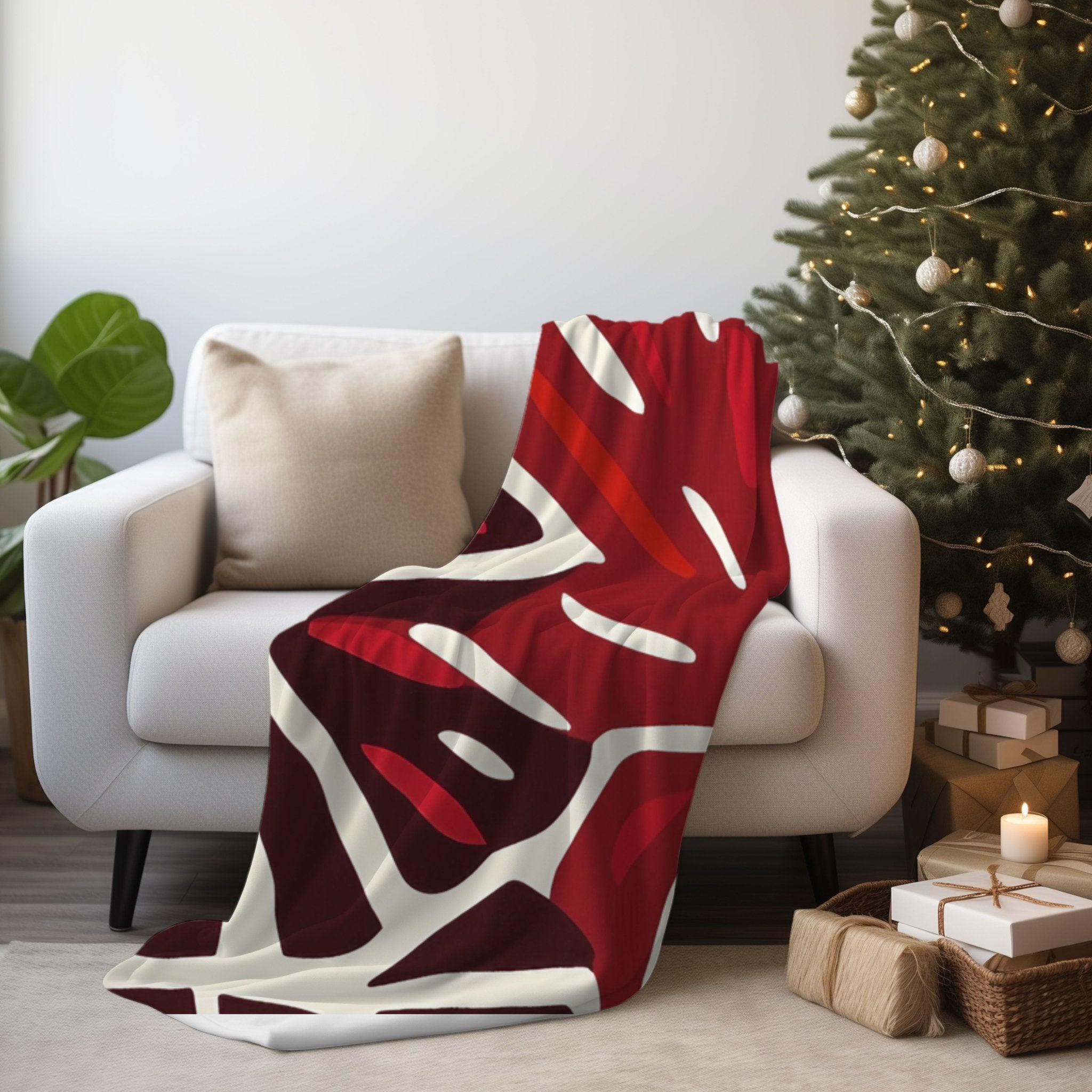 Vibrant African Inspired Blanket, Cozy African Design Throw Blanket, Lively Pattern Blanket, Colorful African Leaf Blanket - Craig Michael Design