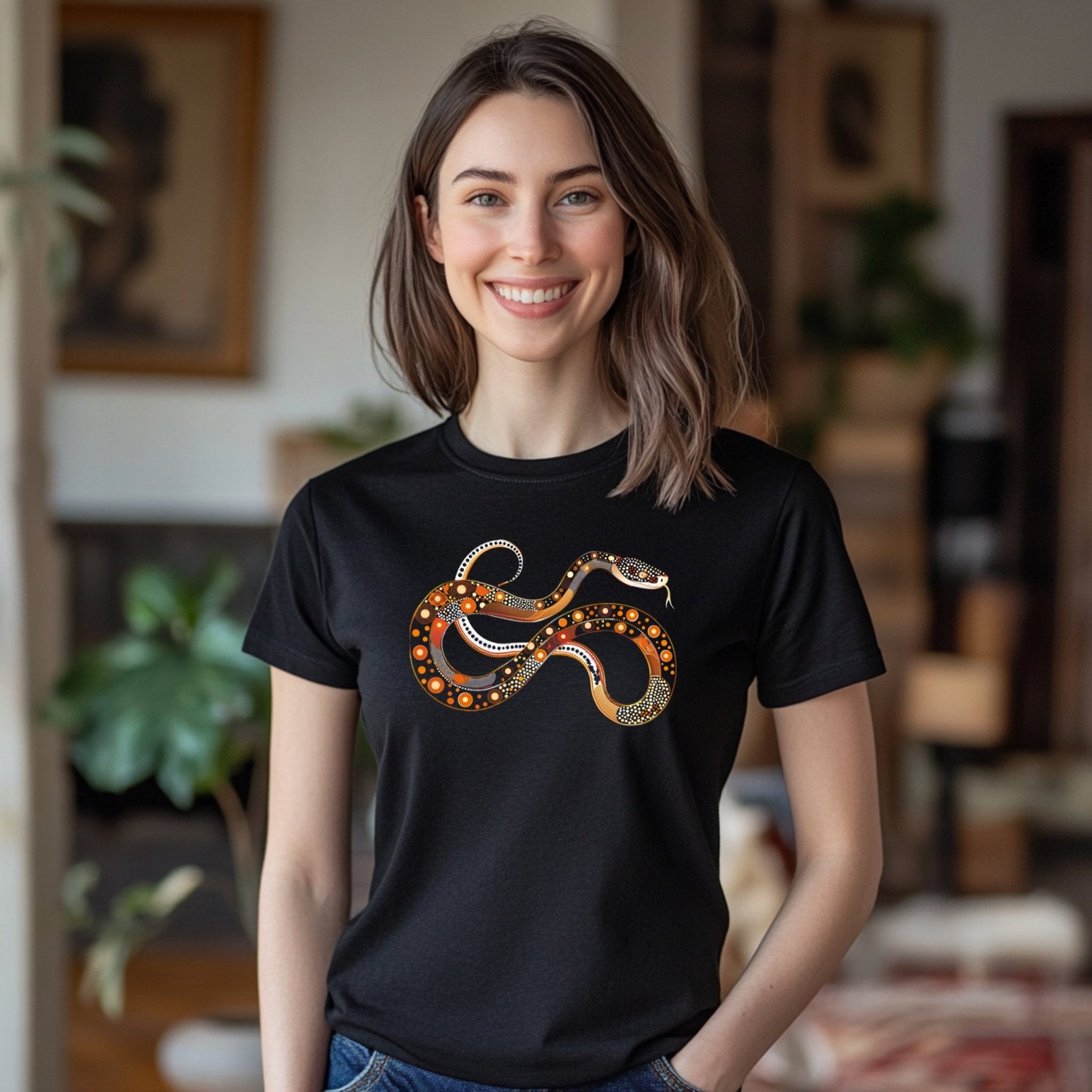 Vibrant Artistic Snake Design T-Shirt for Nature Lovers and Wildlife Enthusiasts - Craig Michael Design