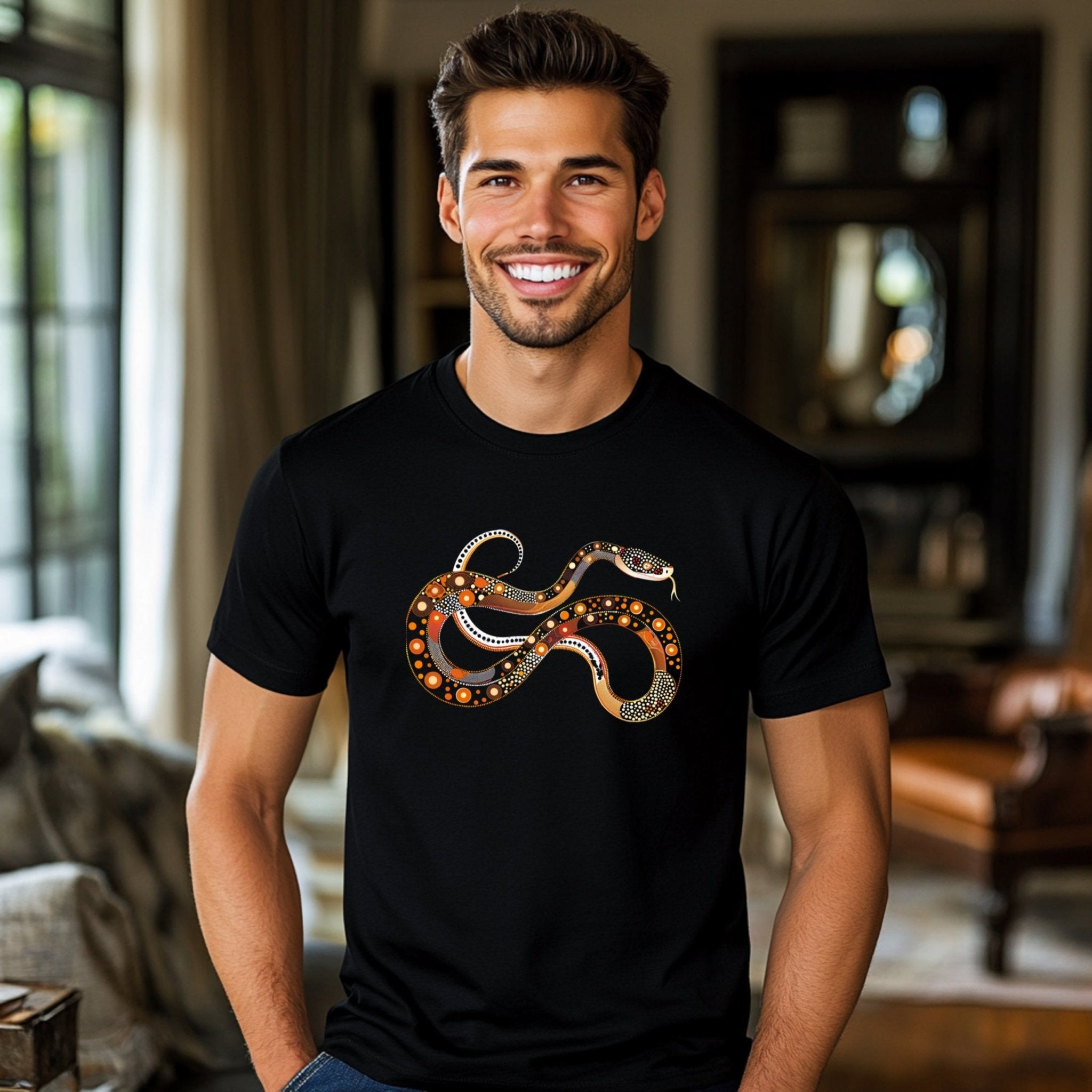 Vibrant Artistic Snake Design T-Shirt for Nature Lovers and Wildlife Enthusiasts - Craig Michael Design