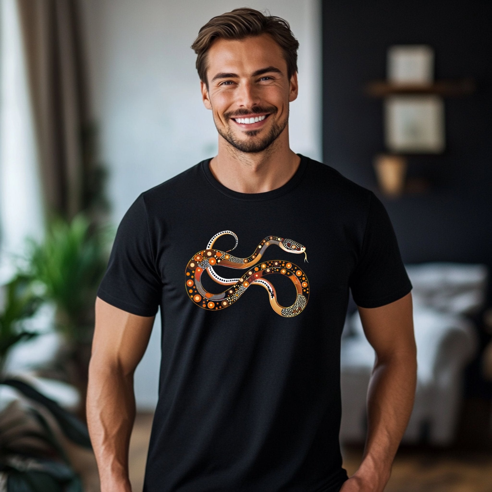 Vibrant Artistic Snake Design T-Shirt for Nature Lovers and Wildlife Enthusiasts - Craig Michael Design