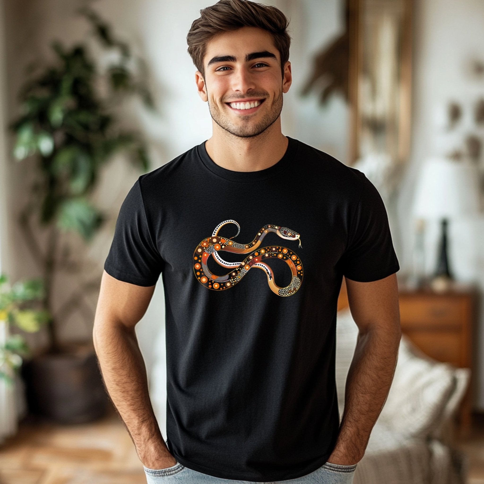 Vibrant Artistic Snake Design T-Shirt for Nature Lovers and Wildlife Enthusiasts - Craig Michael Design