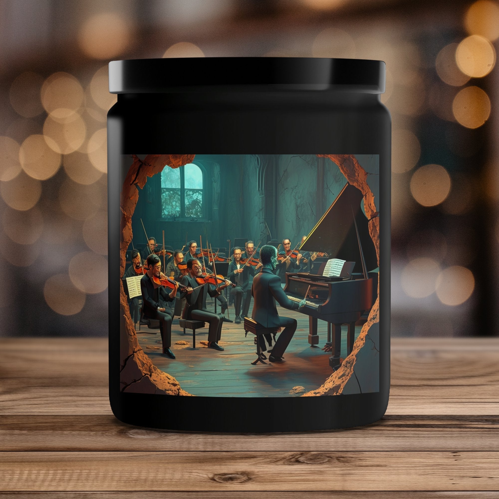 Vintage Orchestra Scene Candle, Rustic Musician Decor, Classical Music Lovers Gift, Concert Hall Ambiance, Handmade Soy Wax Candle - Craig Michael Design