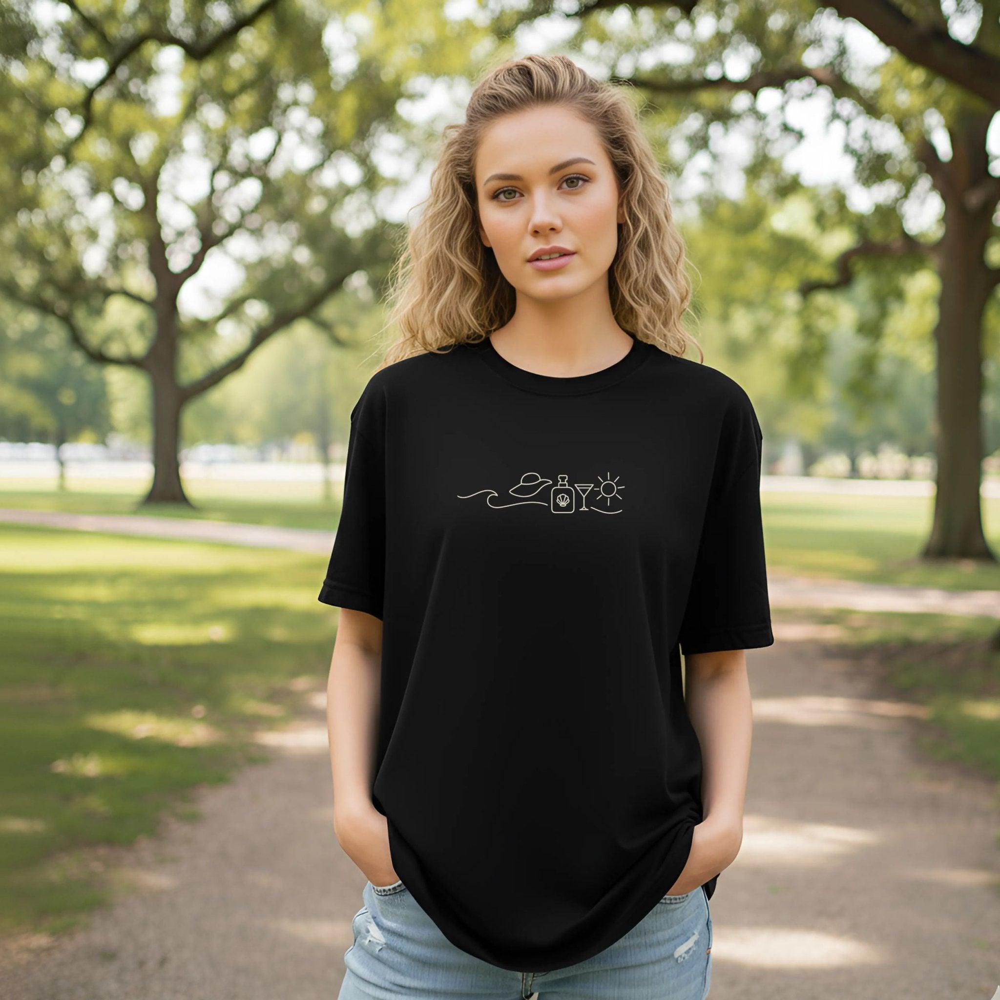 Wave Perfume Sun Hat Martini Sun T-shirt - Craig Michael Design