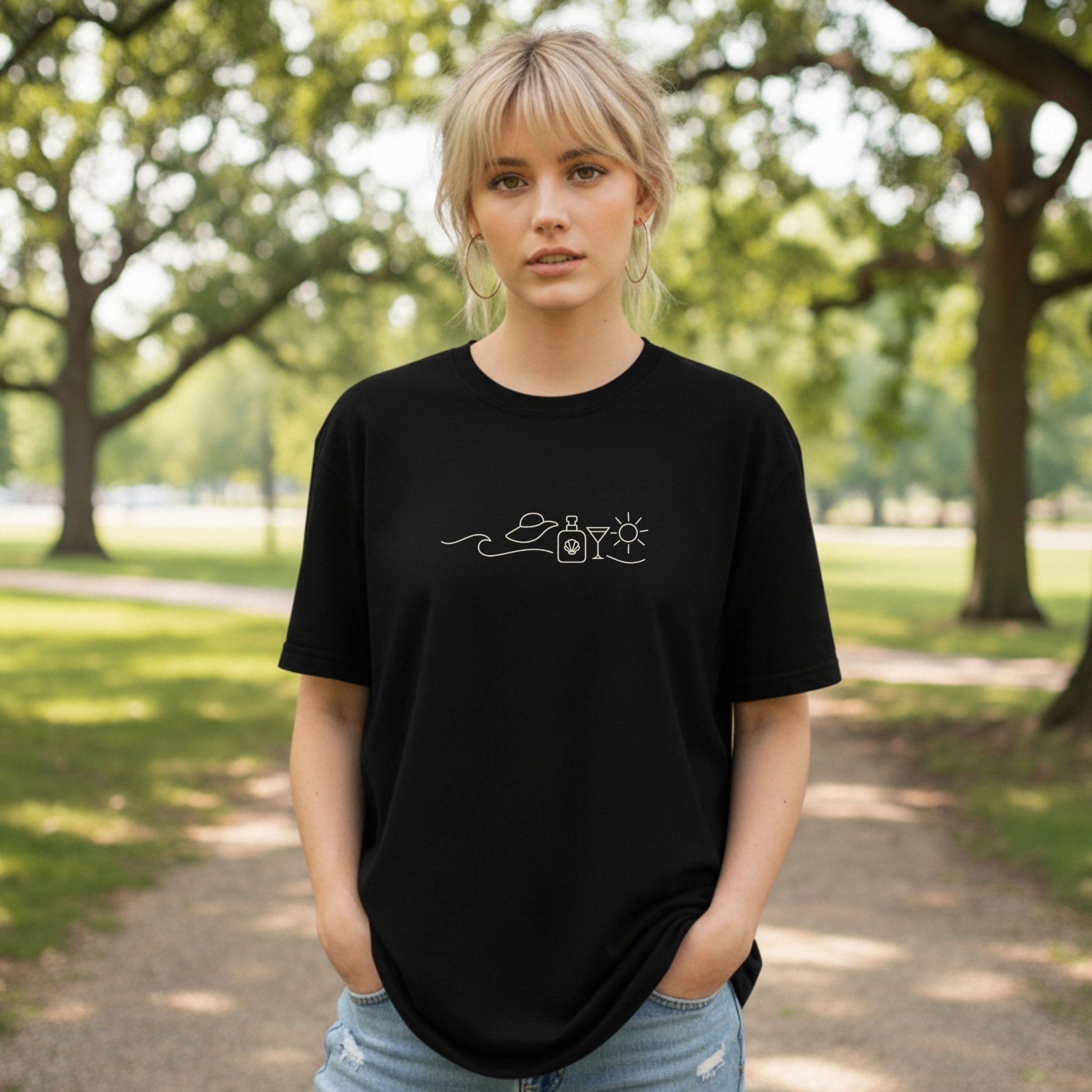 Wave Perfume Sun Hat Martini Sun T-shirt - Craig Michael Design