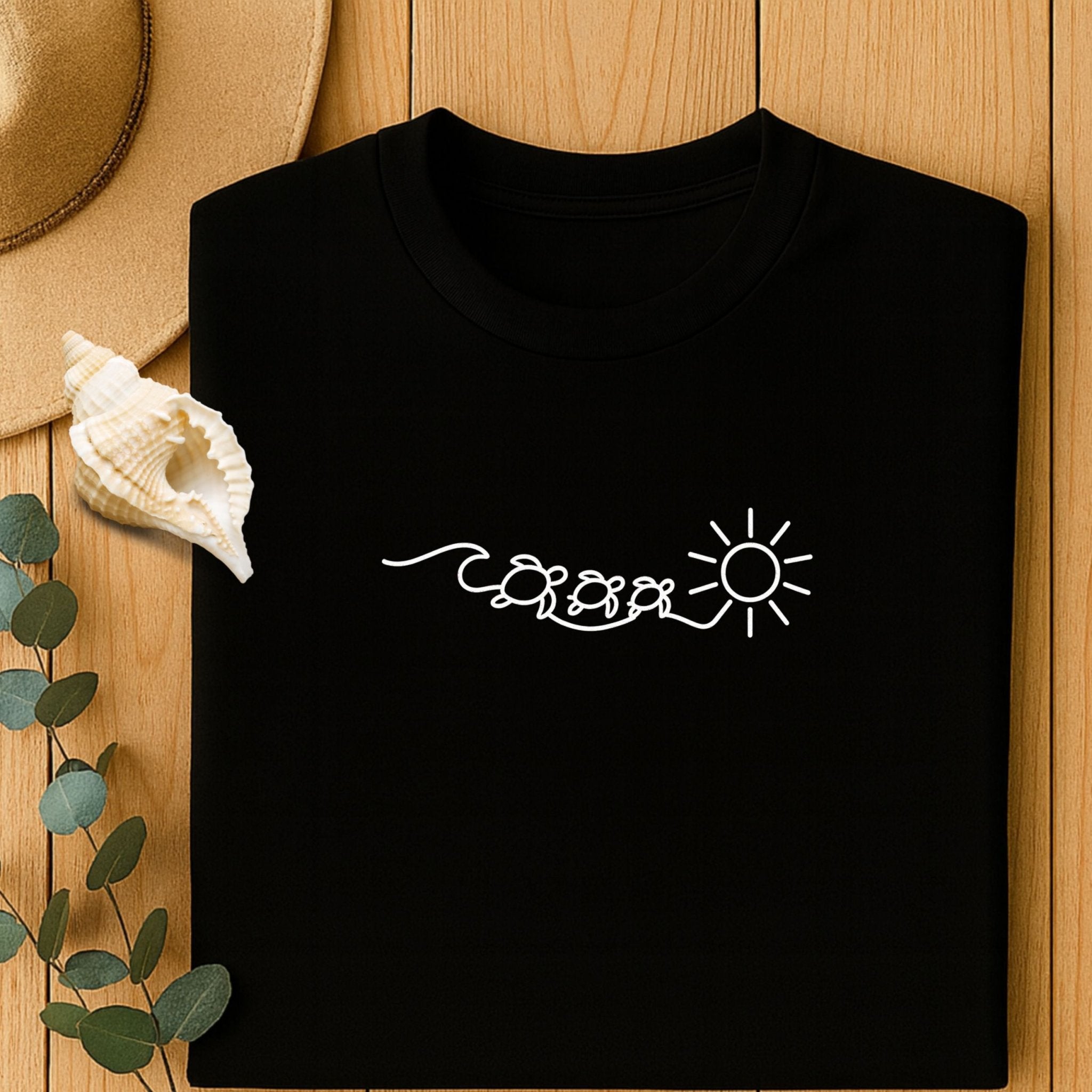 Wave Turtles Sun Tee, Ocean Beach Graphic T-Shirt - Craig Michael Design