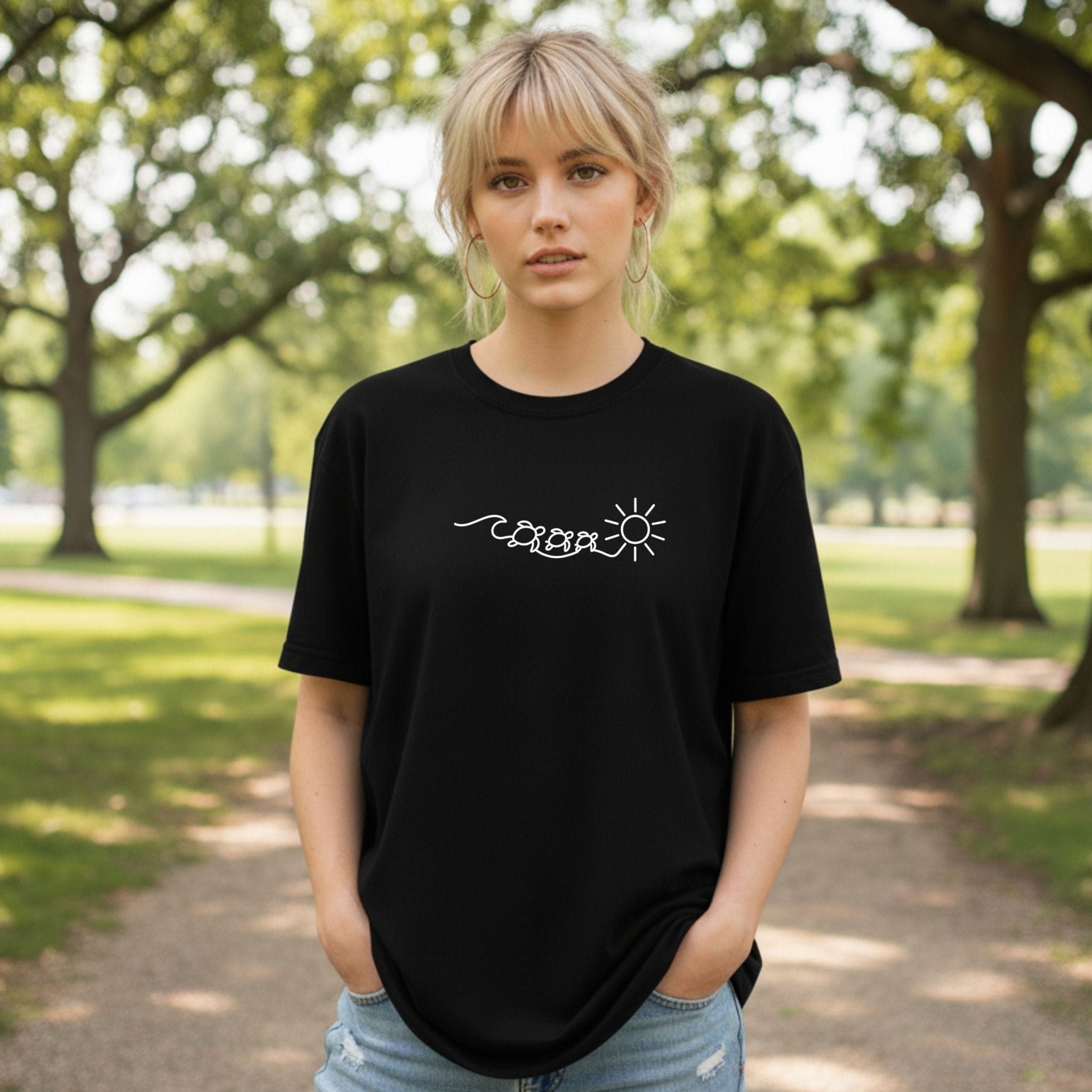 Wave Turtles Sun Tee, Ocean Beach Graphic T-Shirt - Craig Michael Design