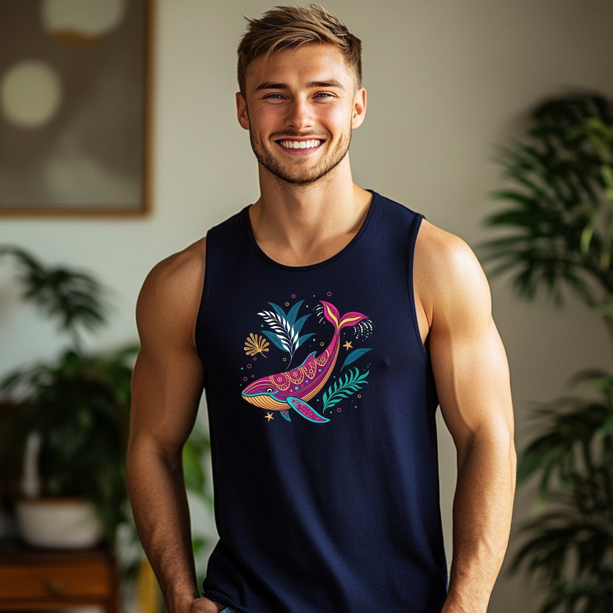 Whimsical Sea Life Tank Top Women, Great Barrier Reef Inspired Shirt, Marine Creatures Art, Colorful Whales Shirt, Ocean Lover Gift - Craig Michael Design