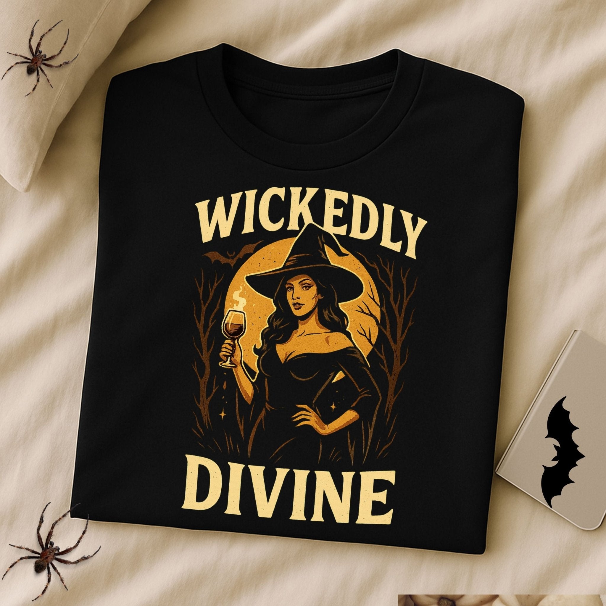 Wickedly Divine Witch Shirt, Halloween Wine T-Shirt - Craig Michael Design