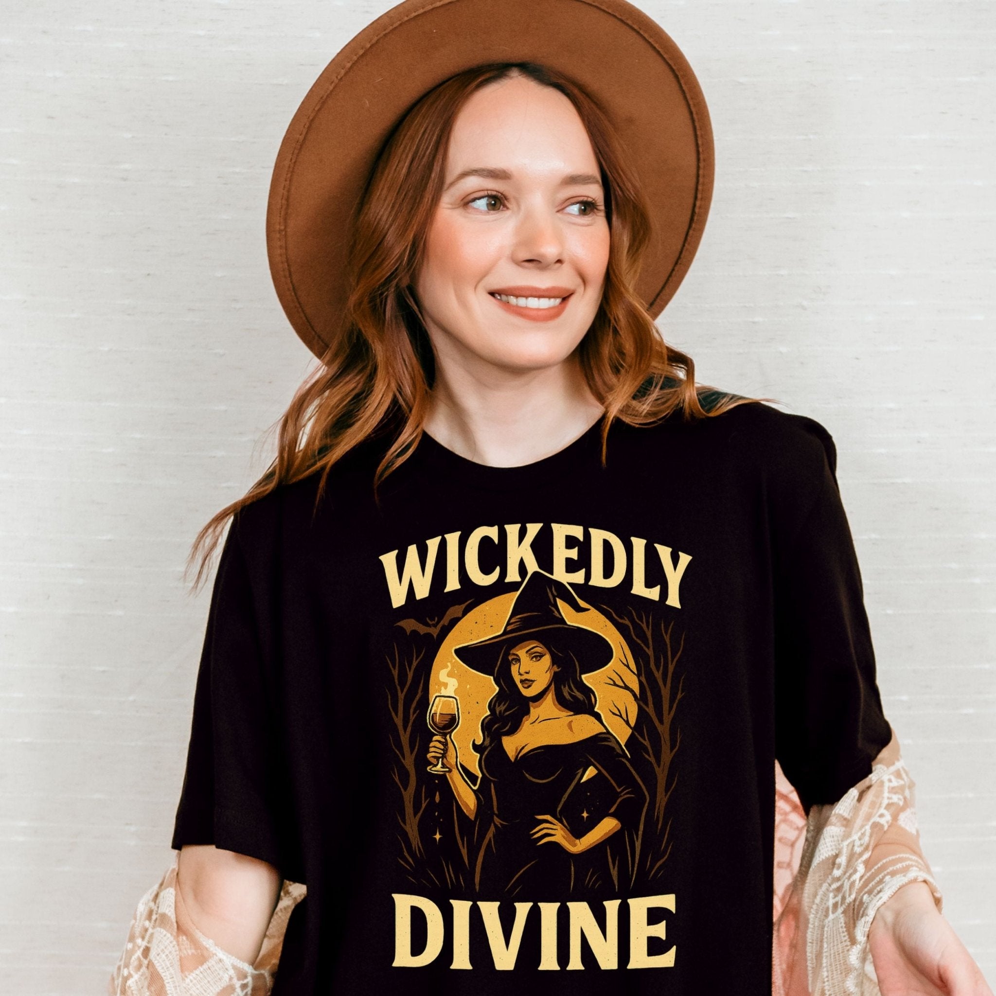 Wickedly Divine Witch Shirt, Halloween Wine T-Shirt - Craig Michael Design