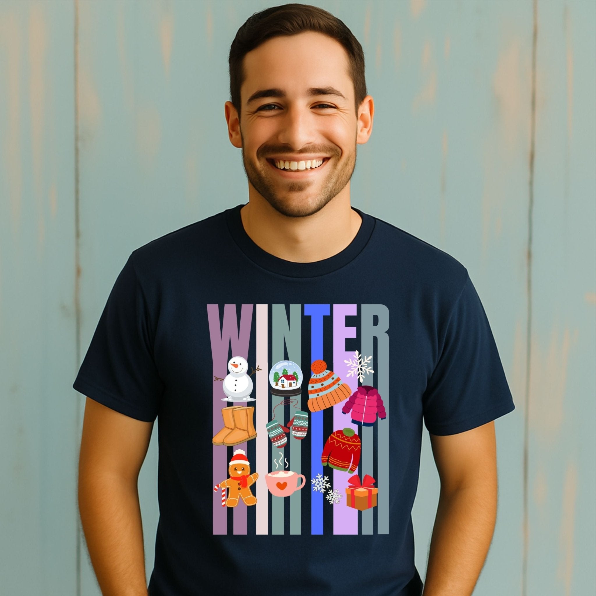 Winter Shirt Christmas Tee, Cozy Snowman Hot Cocoa Graphic Top, Holiday Gift - Craig Michael Design