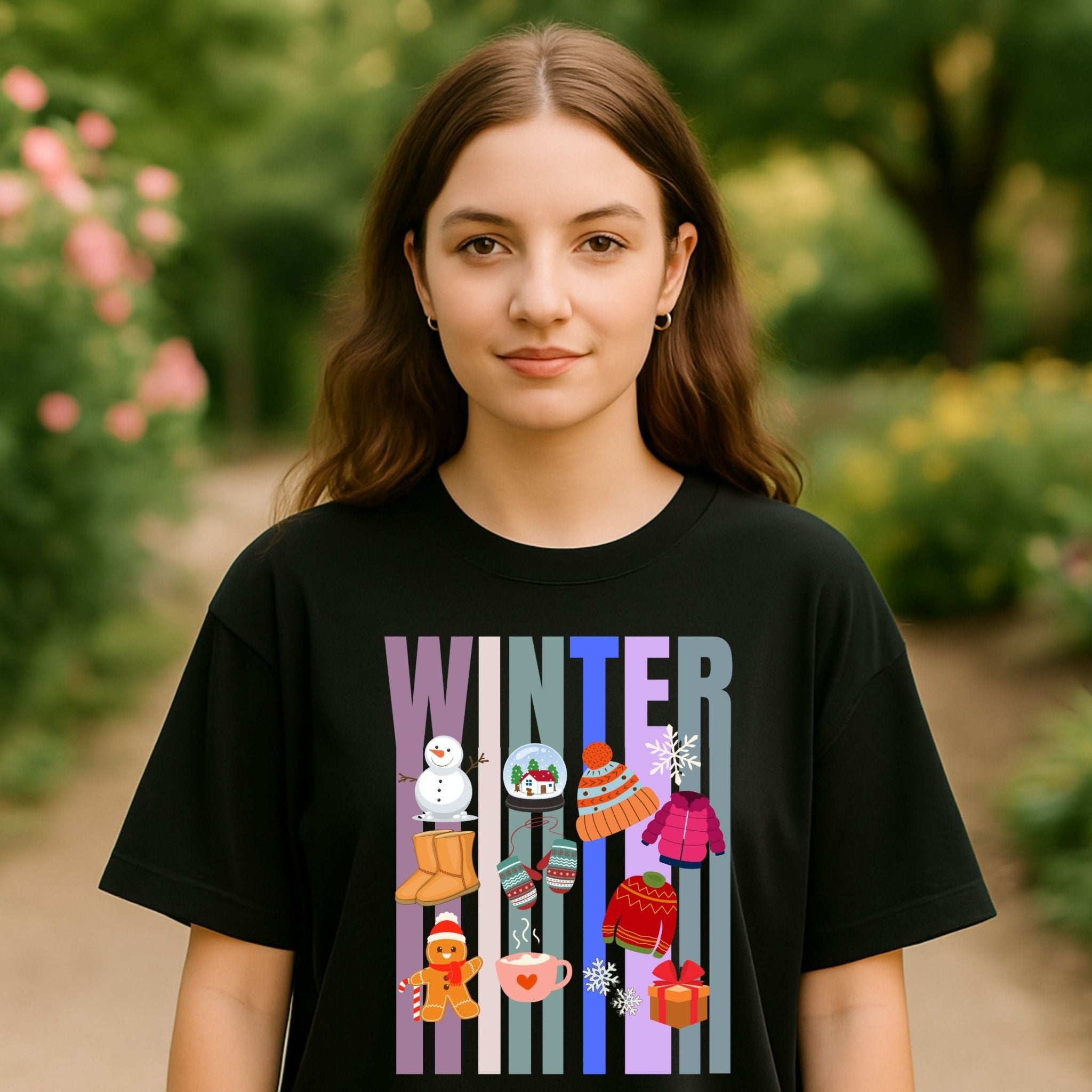 Winter Shirt Christmas Tee, Cozy Snowman Hot Cocoa Graphic Top, Holiday Gift - Craig Michael Design