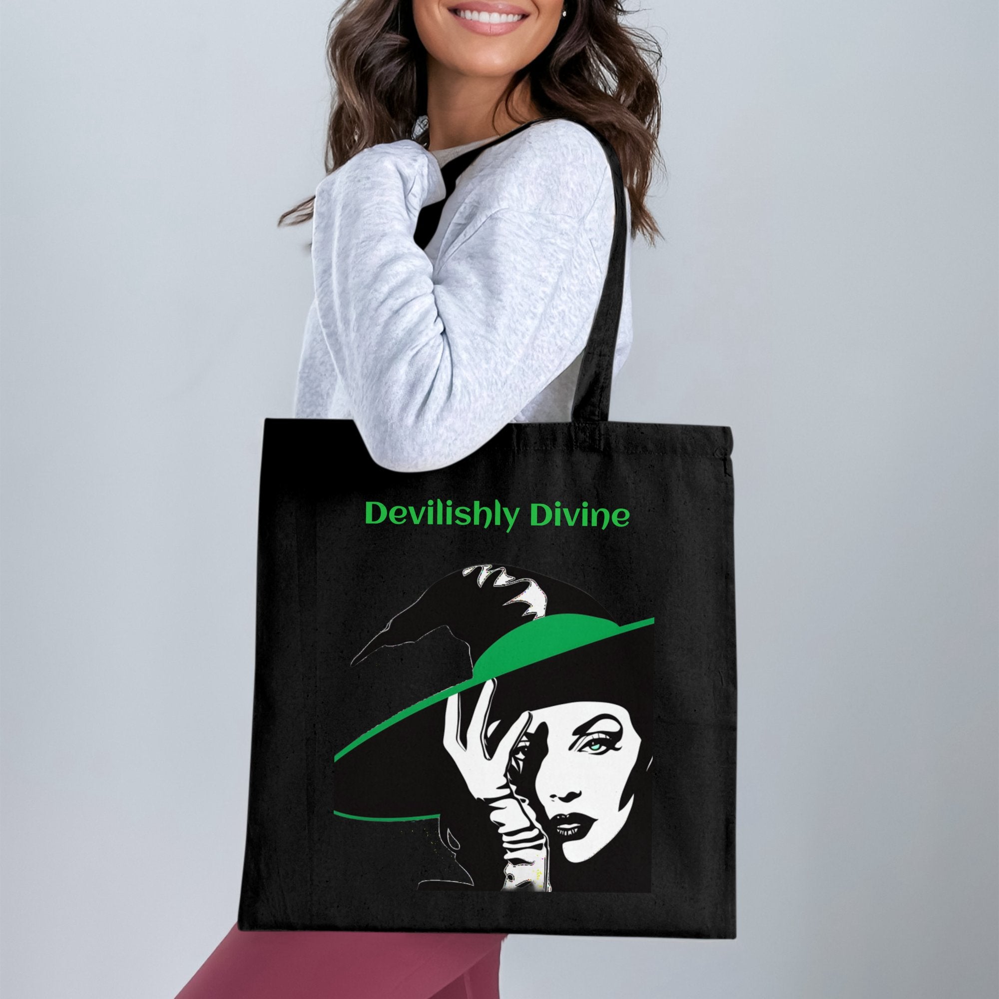 Witchy Woman Tote Bag, Witch Themed Tote Bag, Vintage Witch Design Tote Bag, Devilishly Divine Witch Art, Gothic Witch Fashion Bag - Craig Michael Design