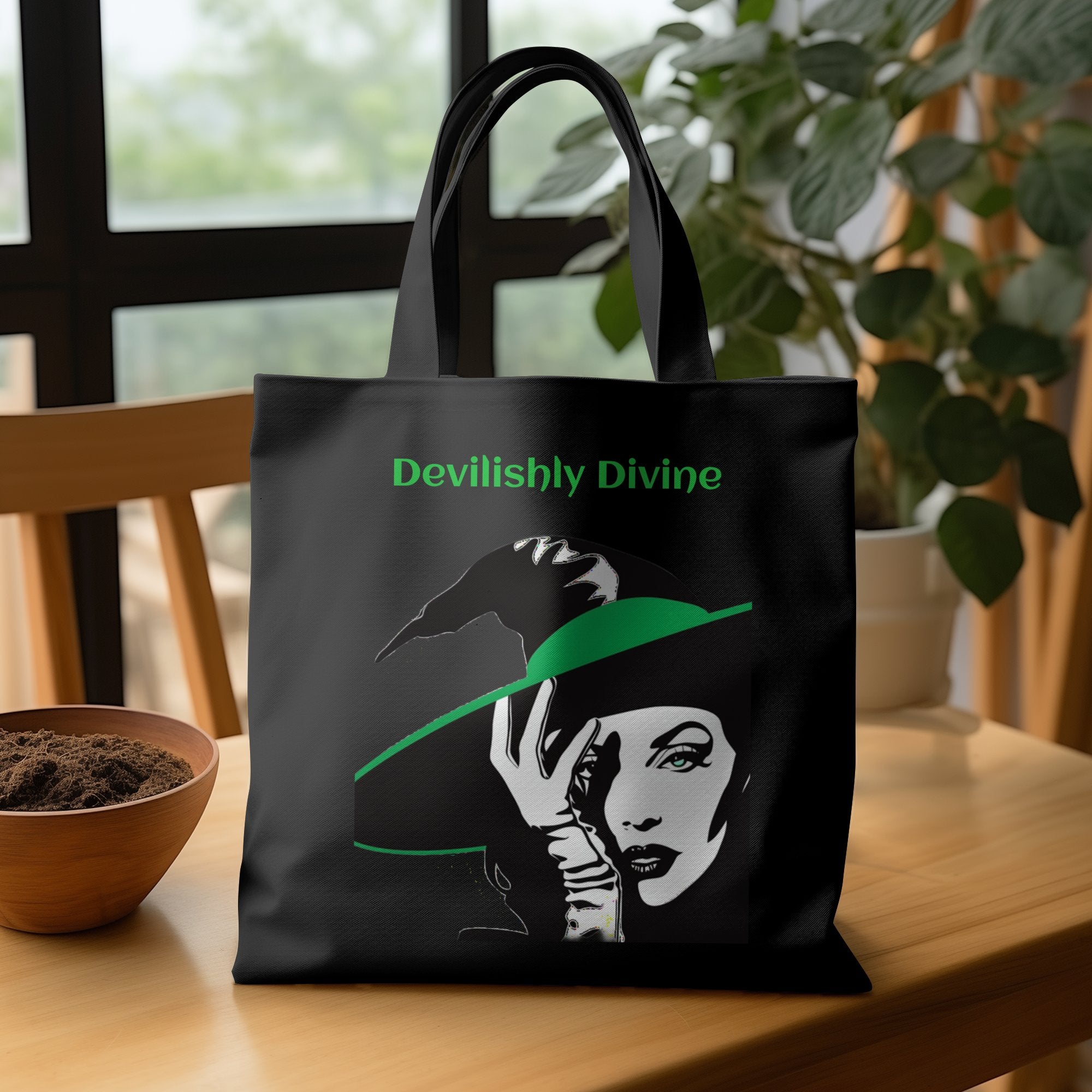 Witchy Woman Tote Bag, Witch Themed Tote Bag, Vintage Witch Design Tote Bag, Devilishly Divine Witch Art, Gothic Witch Fashion Bag - Craig Michael Design