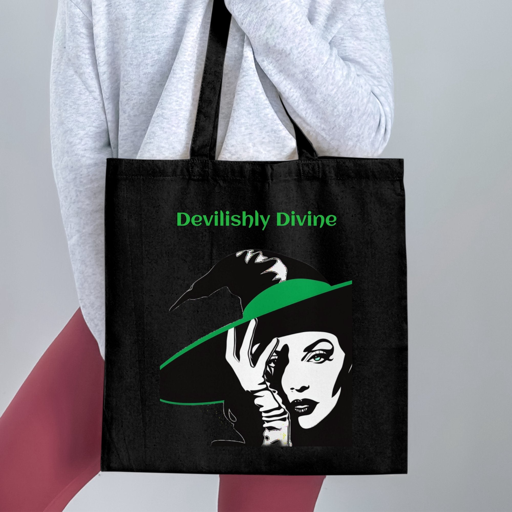 Witchy Woman Tote Bag, Witch Themed Tote Bag, Vintage Witch Design Tote Bag, Devilishly Divine Witch Art, Gothic Witch Fashion Bag - Craig Michael Design