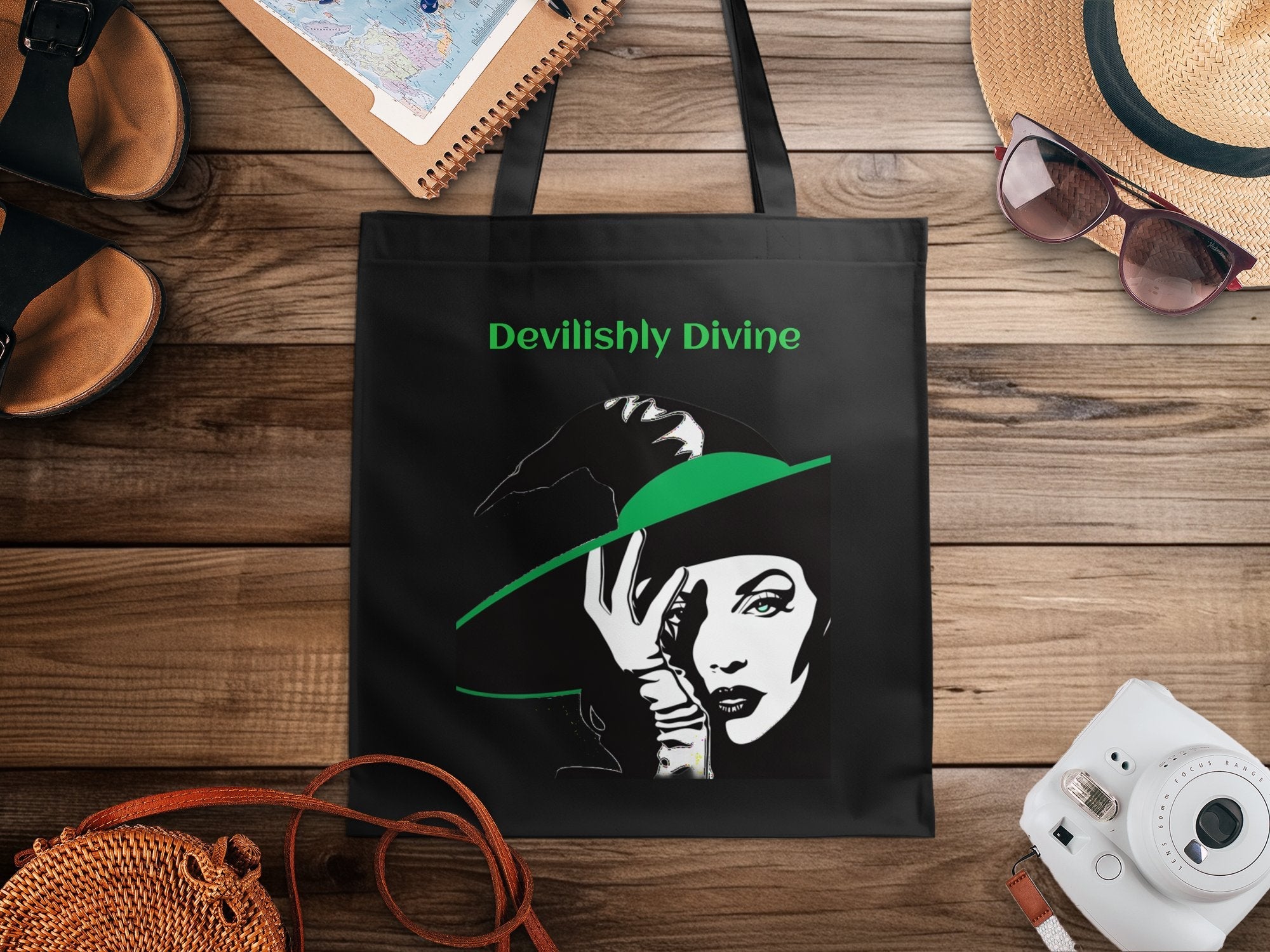 Witchy Woman Tote Bag, Witch Themed Tote Bag, Vintage Witch Design Tote Bag, Devilishly Divine Witch Art, Gothic Witch Fashion Bag - Craig Michael Design