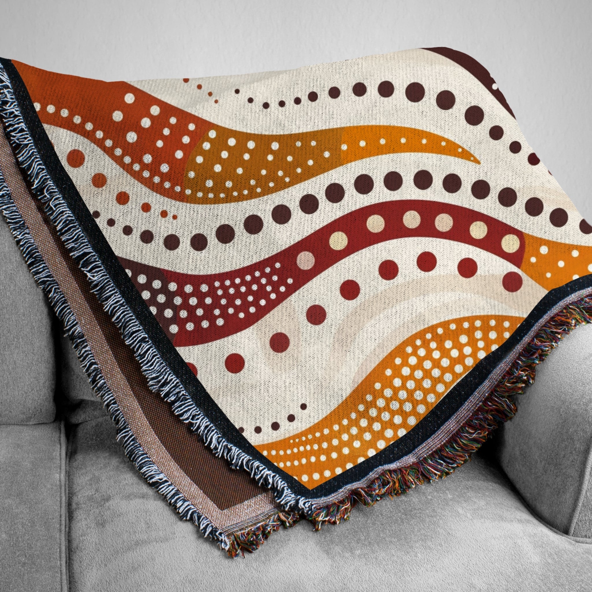 Woven Blanket - Indigenous Australian Design, Boho Home Decor - Craig Michael Design