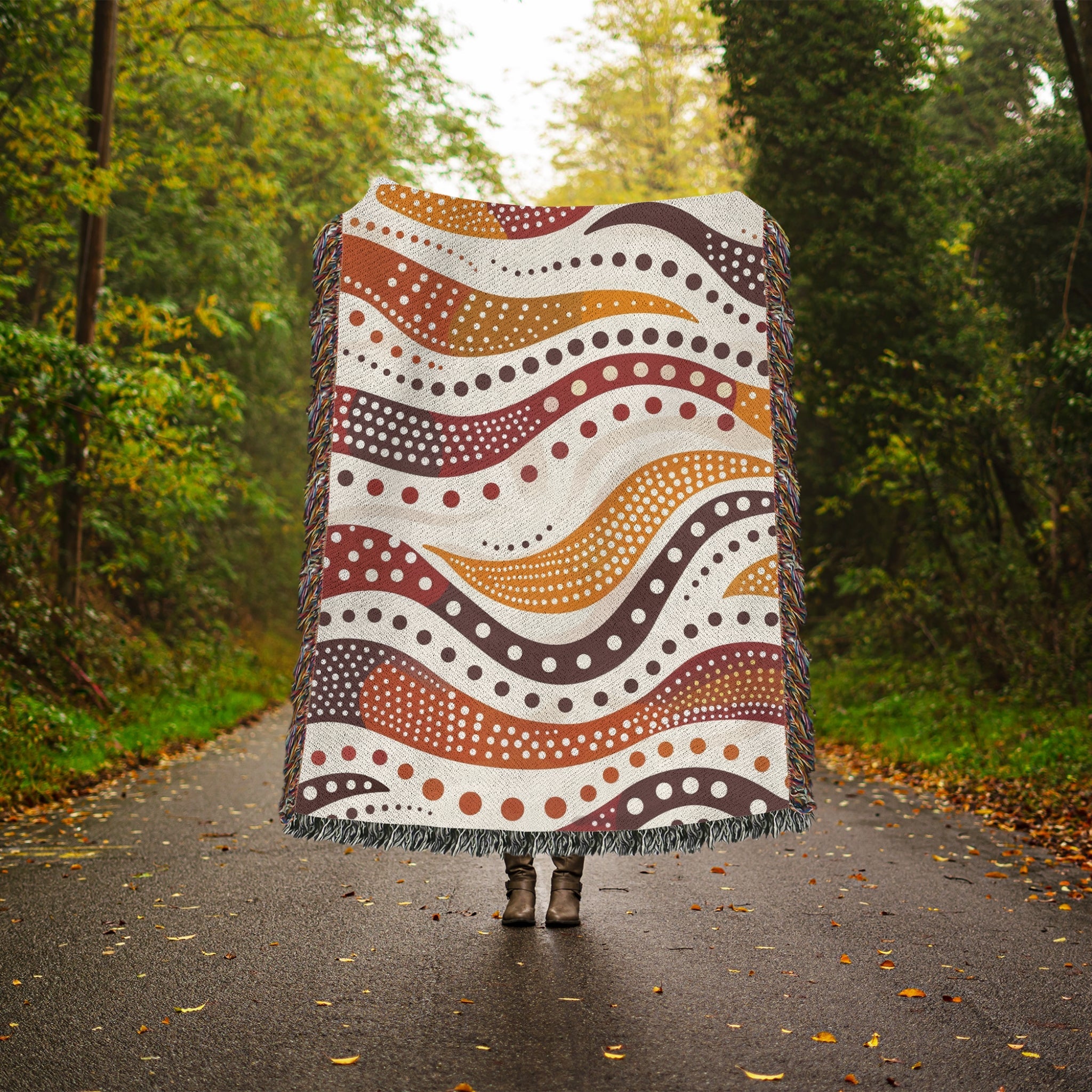 Woven Blanket - Indigenous Australian Design, Boho Home Decor - Craig Michael Design