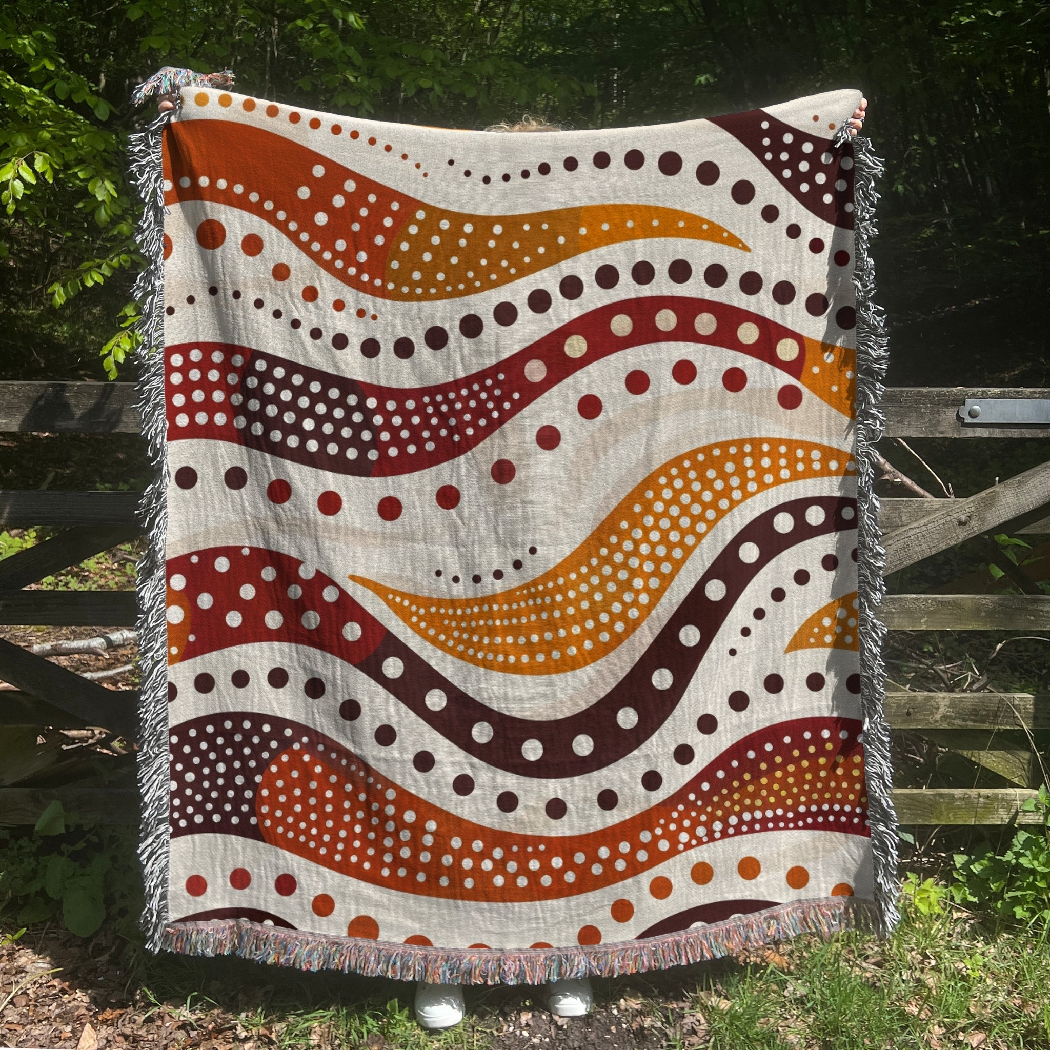 Woven Blanket - Indigenous Australian Design, Boho Home Decor - Craig Michael Design