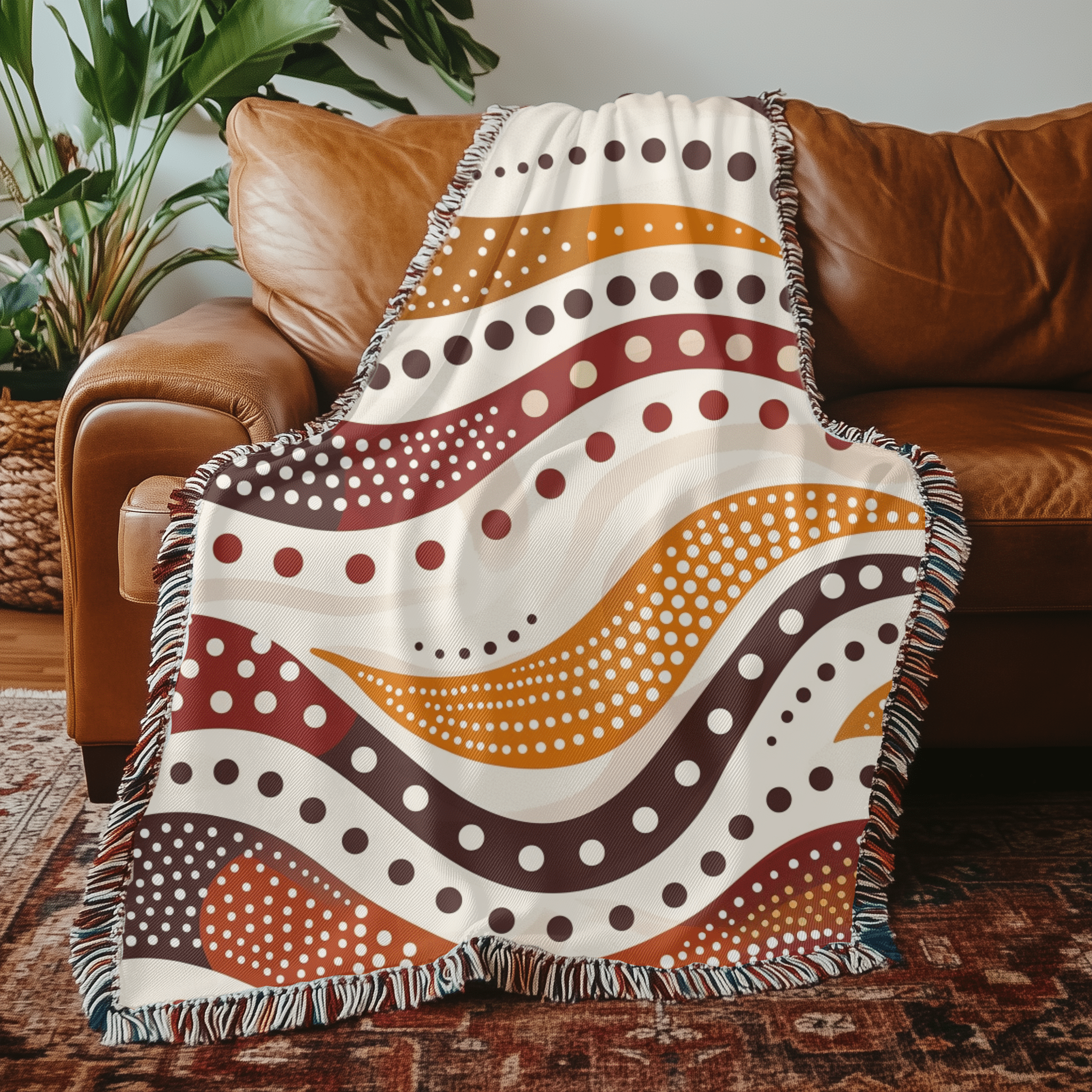 Woven Blanket - Indigenous Australian Design, Boho Home Decor - Craig Michael Design