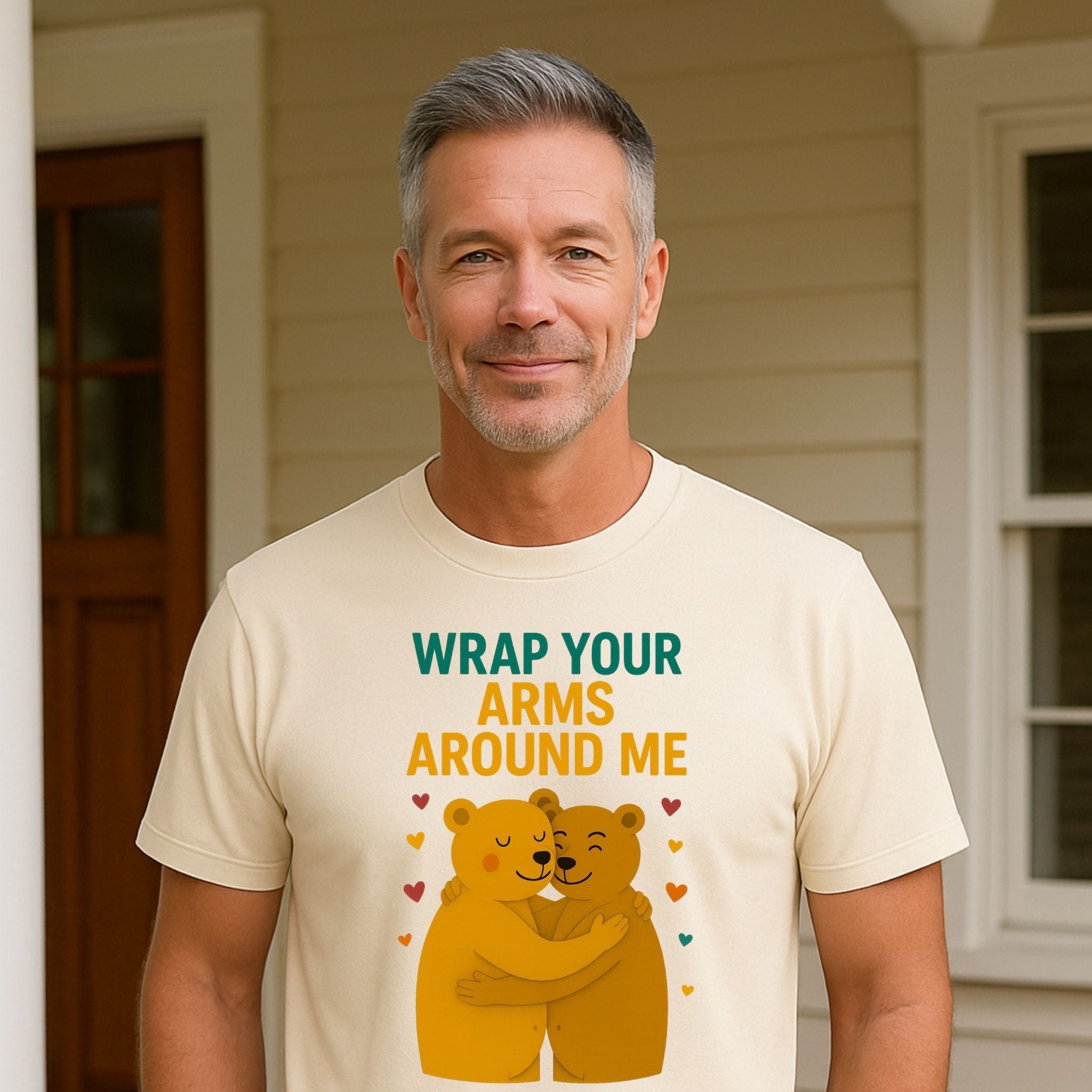 Wrap Your Arms Around Me Tee, Gay Bear Couple T-Shirt - Craig Michael Design