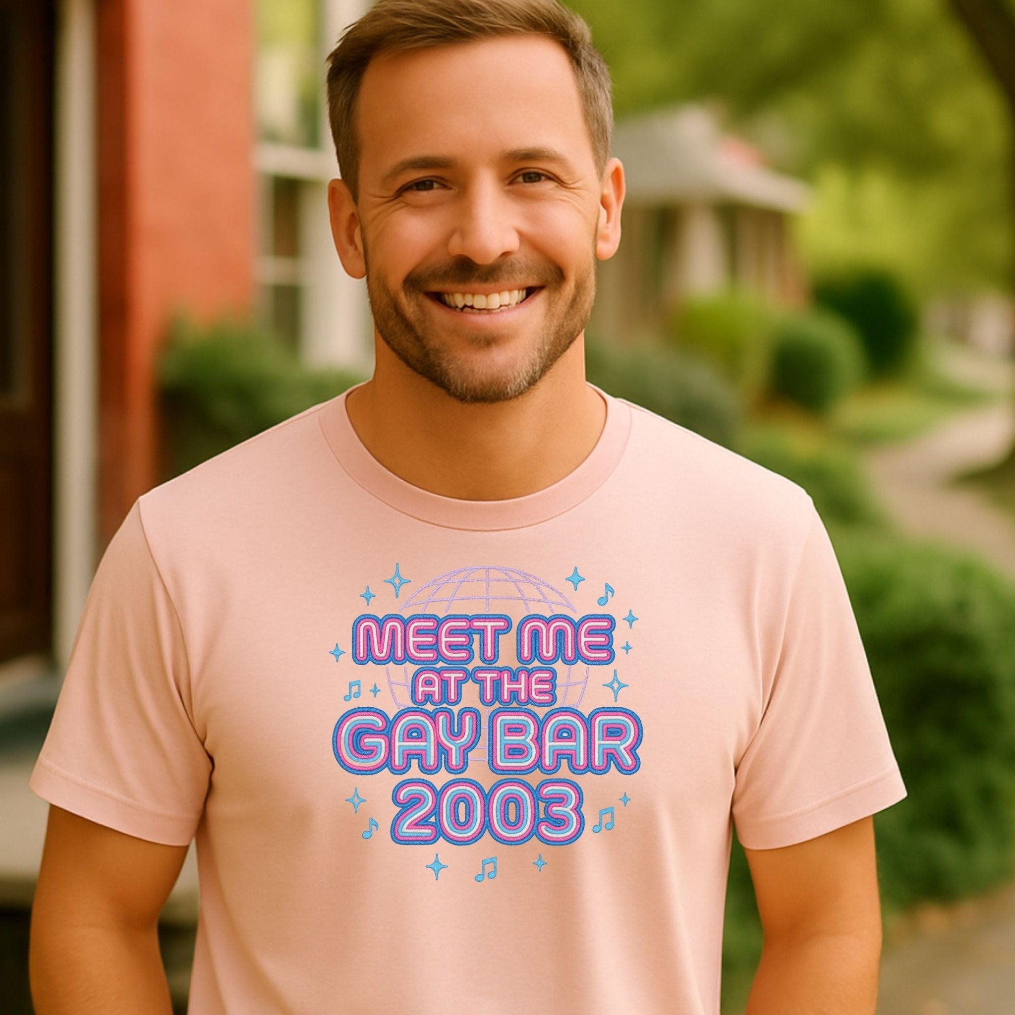 Y2K Gay Club T-Shirt, Retro Dance Party Tee, Meet Me at the Gay Bar 2003 Shirt - Craig Michael Design