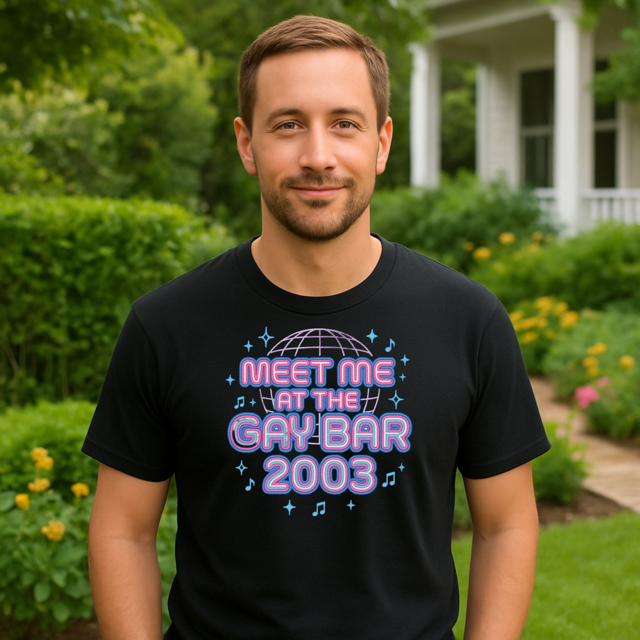 Y2K Gay Club T-Shirt, Retro Dance Party Tee, Meet Me at the Gay Bar 2003 Shirt - Craig Michael Design