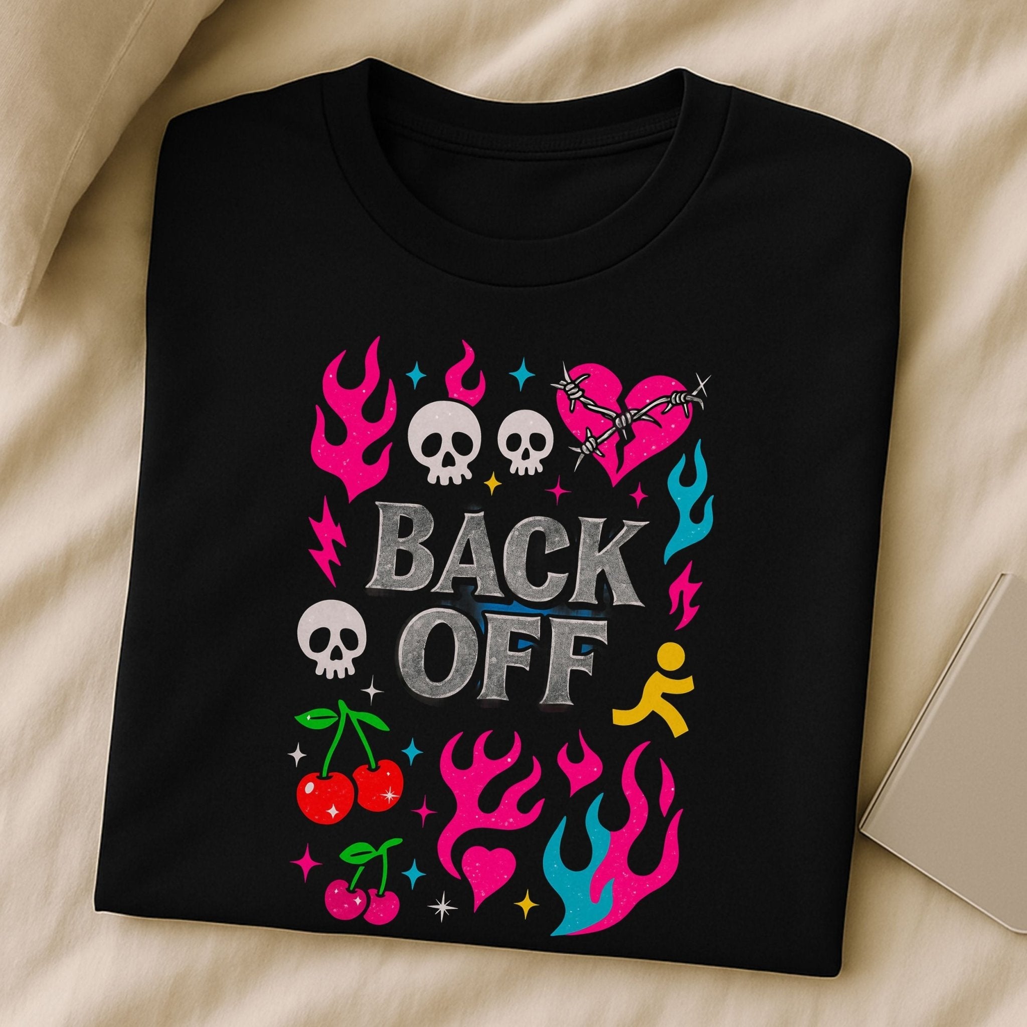 Y2K Graphic Tee, 2000s Nostalgia Shirt, Funny Gen Z T-Shirt, 'Back Off' - Craig Michael Design