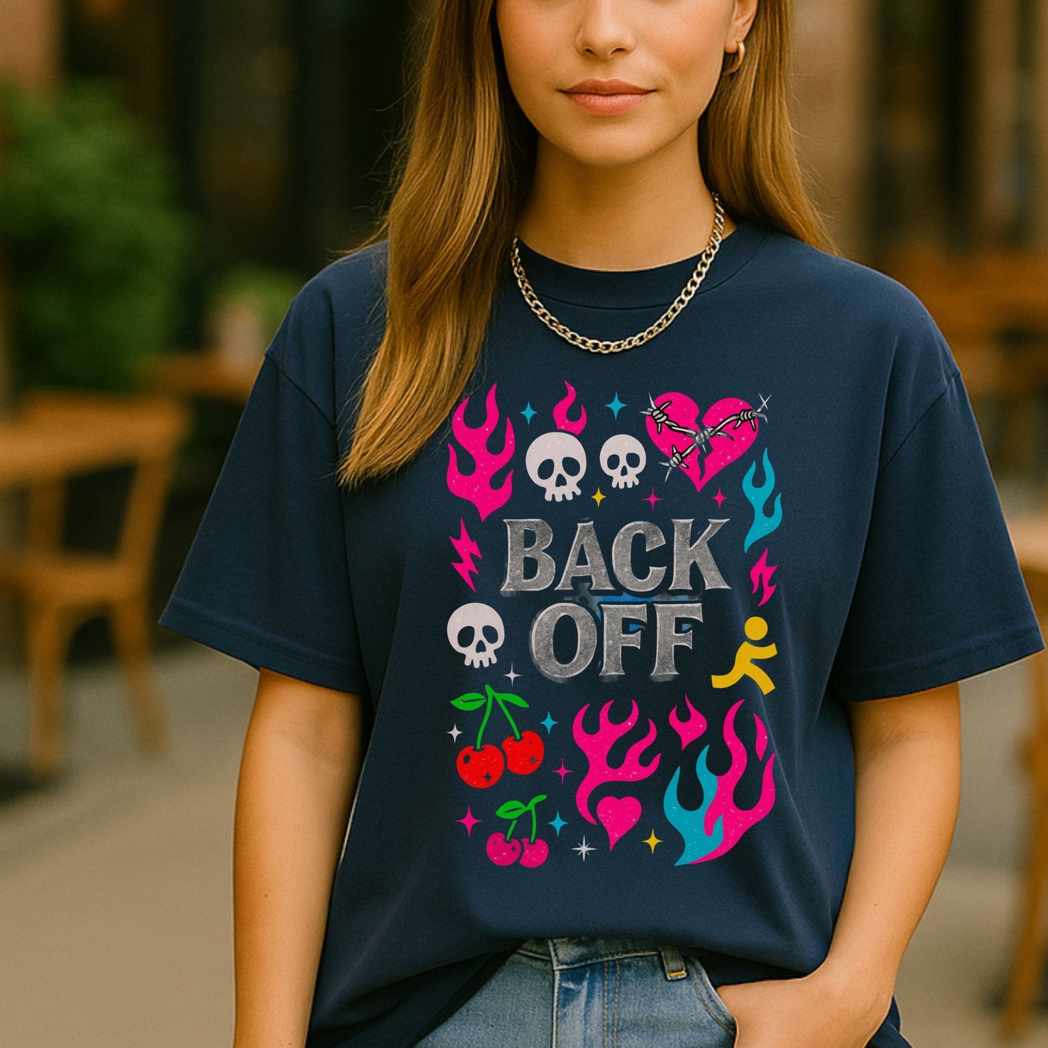 Y2K Graphic Tee, 2000s Nostalgia Shirt, Funny Gen Z T-Shirt, 'Back Off' - Craig Michael Design