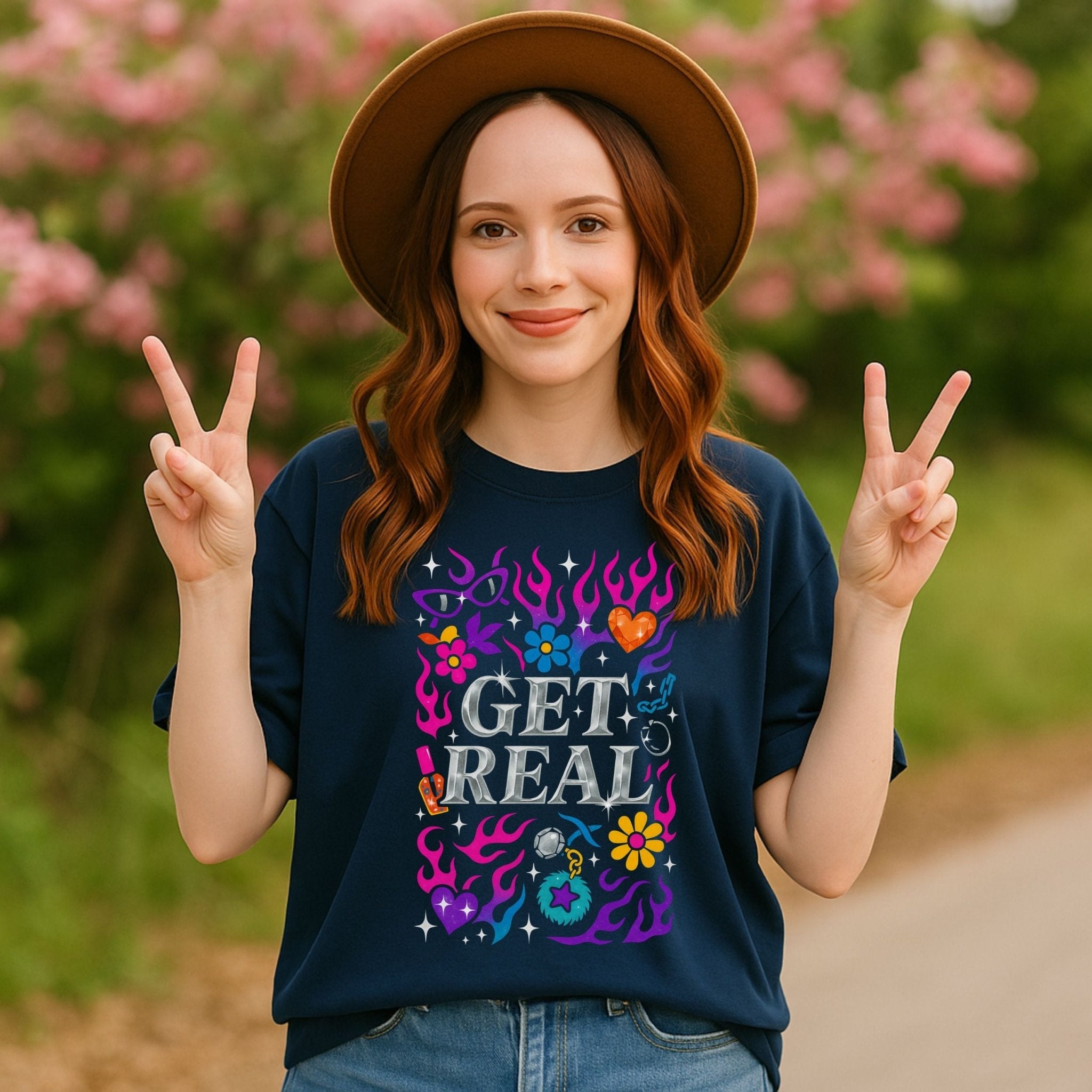 Y2K Graphic Tee, 2000s Nostalgia Shirt, Funny Gen Z T-Shirt, 'Get Real' - Craig Michael Design