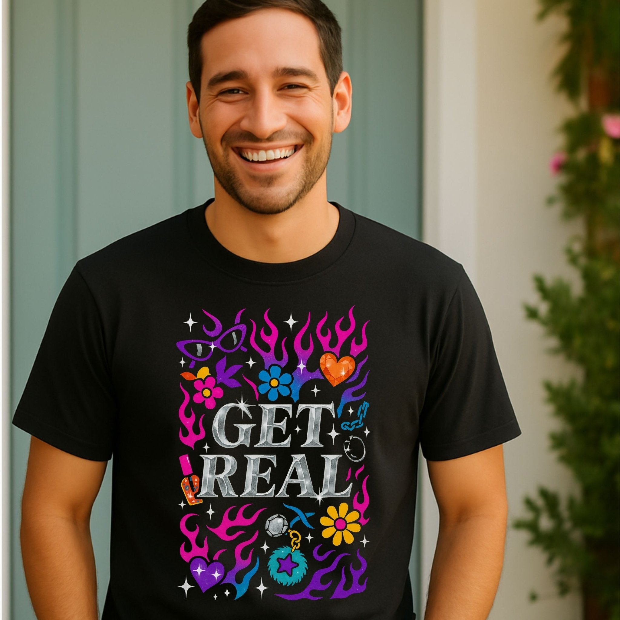 Y2K Graphic Tee, 2000s Nostalgia Shirt, Funny Gen Z T-Shirt, 'Get Real' - Craig Michael Design