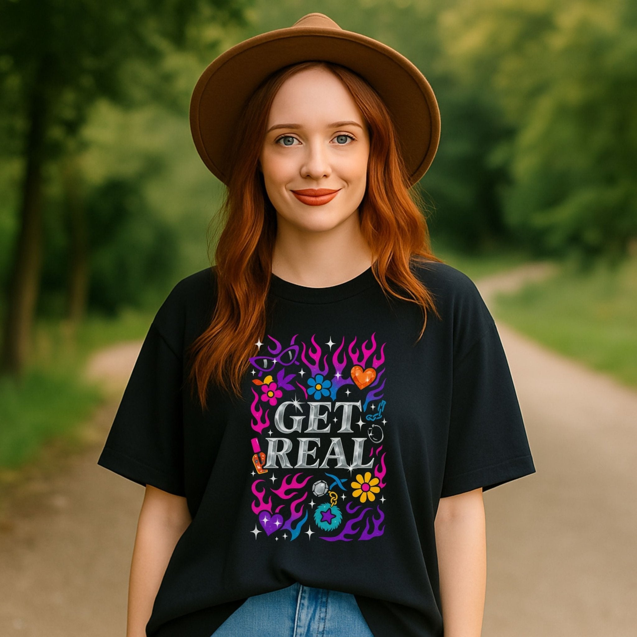 Y2K Graphic Tee, 2000s Nostalgia Shirt, Funny Gen Z T-Shirt, 'Get Real' - Craig Michael Design