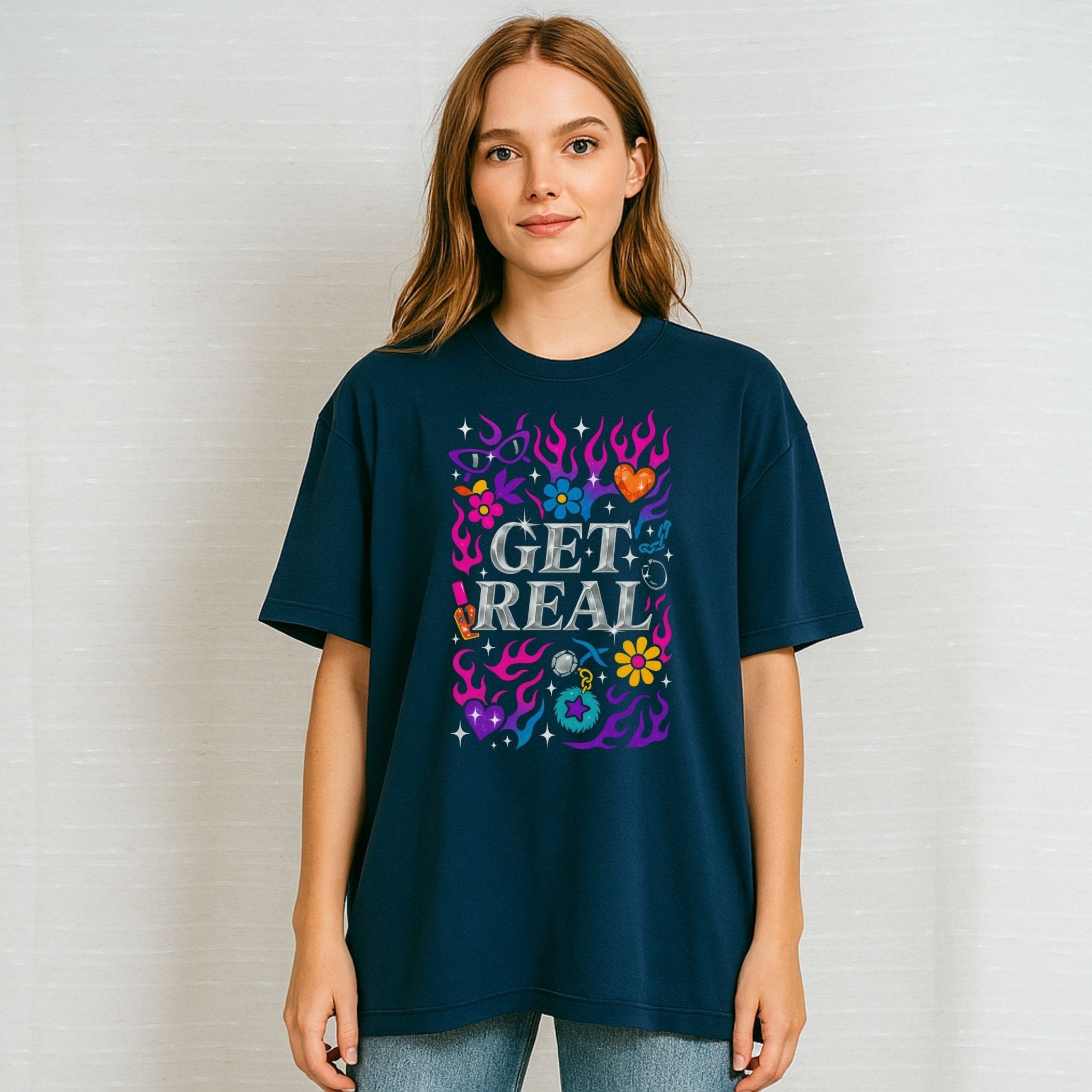 Y2K Graphic Tee, 2000s Nostalgia Shirt, Funny Gen Z T-Shirt, 'Get Real' - Craig Michael Design