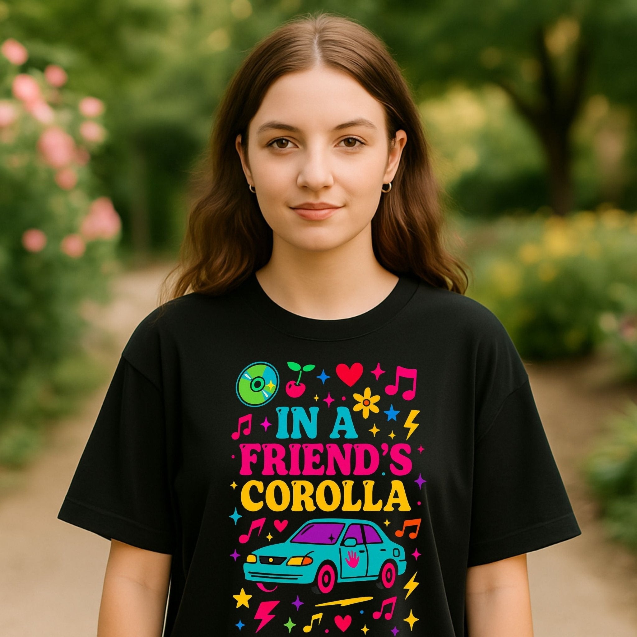 Y2K Graphic Tee, 2000s Nostalgia Shirt, Funny Gen Z T-Shirt, 'In a friend's Corolla' - Craig Michael Design