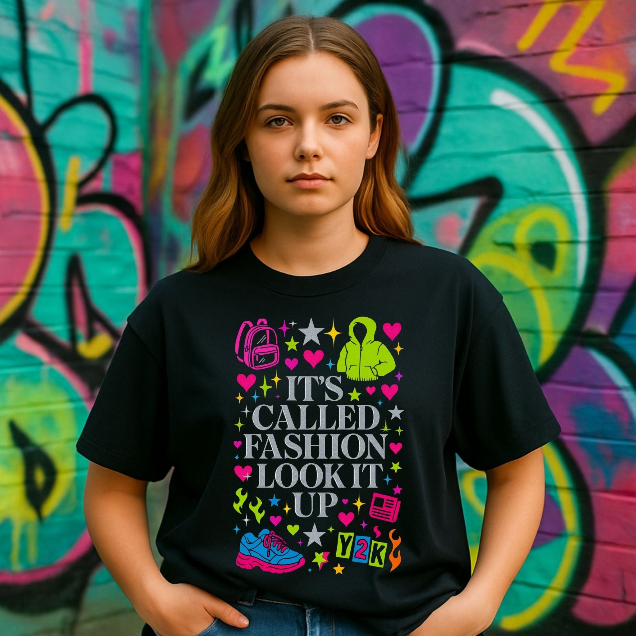 Y2K Graphic Tee, 2000s Nostalgia Shirt, Funny Gen Z T-Shirt, 'It's called fashion look it up' - Craig Michael Design