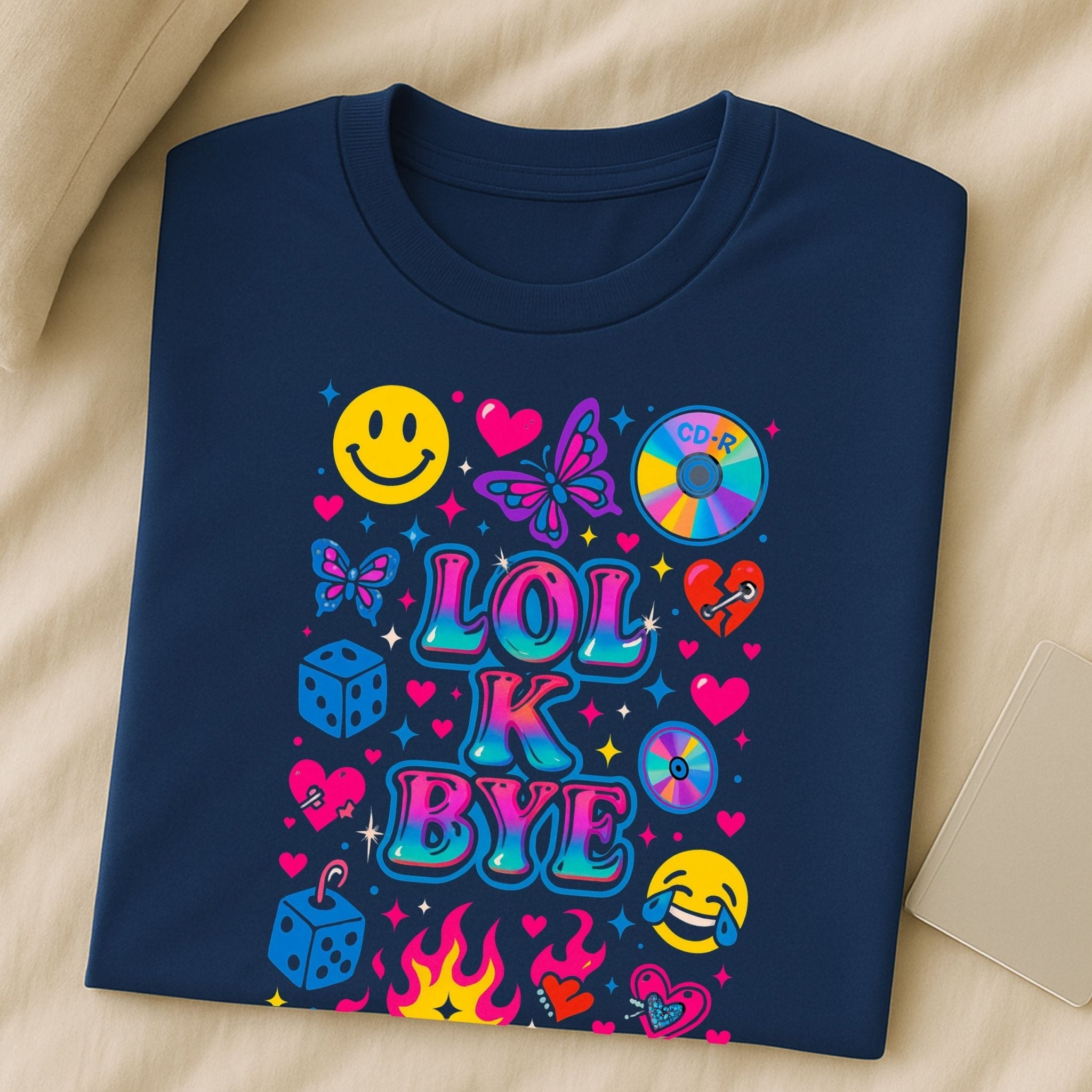 Y2K Graphic Tee, 2000s Nostalgia Shirt, Funny Gen Z T-Shirt, LOL - K - BYE - Craig Michael Design