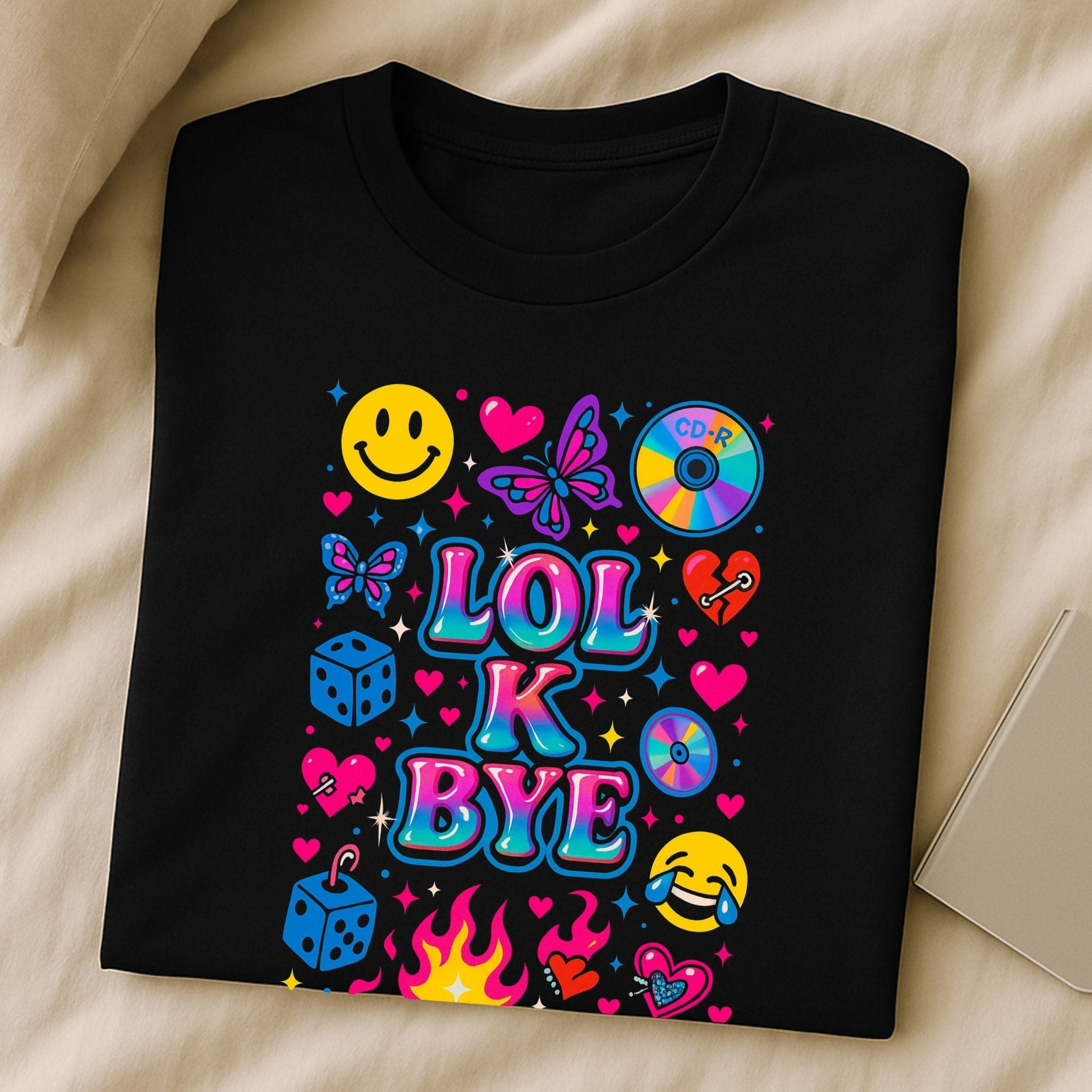 Y2K Graphic Tee, 2000s Nostalgia Shirt, Funny Gen Z T-Shirt, LOL - K - BYE - Craig Michael Design