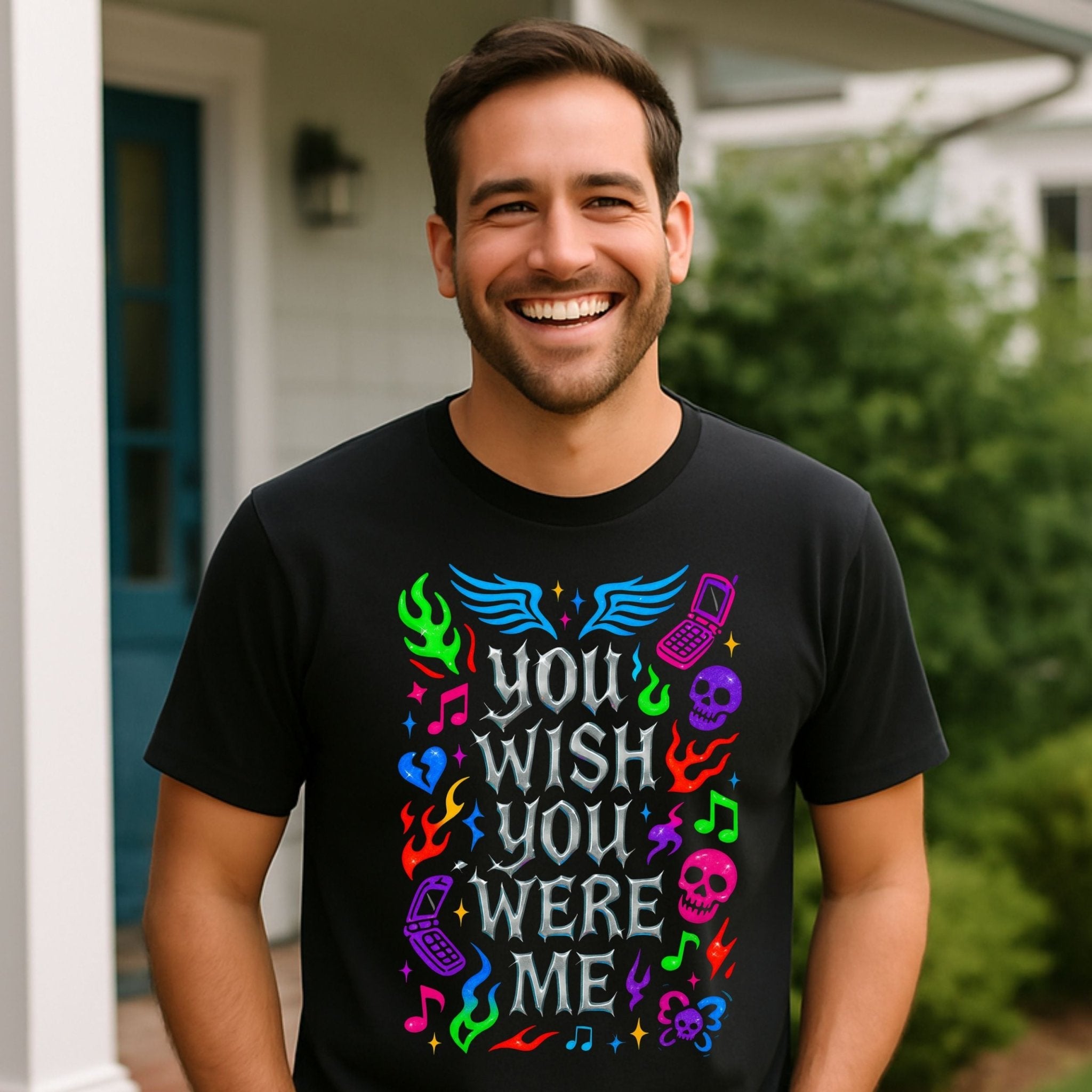 Y2K Graphic Tee, 2000s Nostalgia Shirt, Funny Gen Z T-Shirt, Neon Aesthetic Top - Craig Michael Design