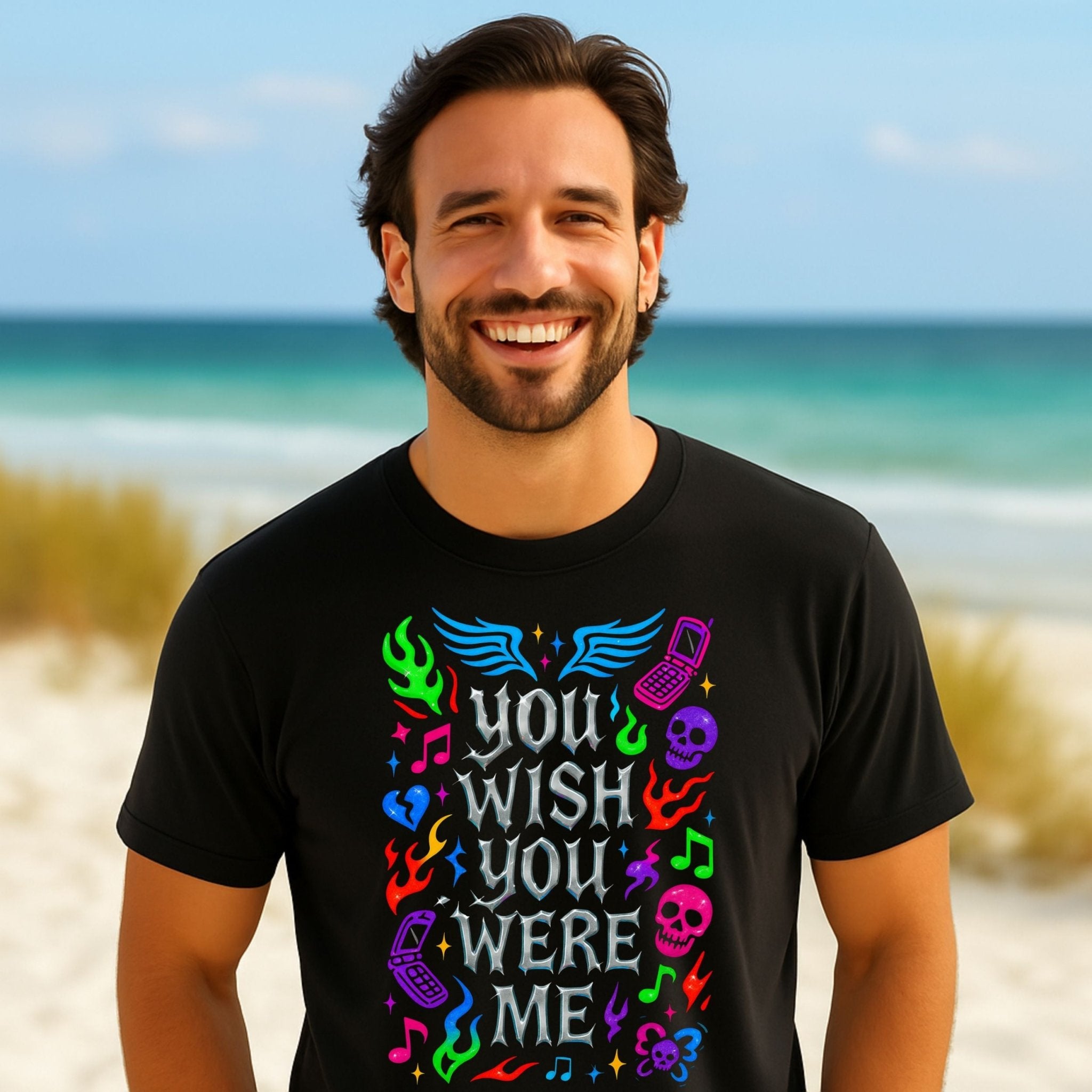 Y2K Graphic Tee, 2000s Nostalgia Shirt, Funny Gen Z T-Shirt, Neon Aesthetic Top - Craig Michael Design
