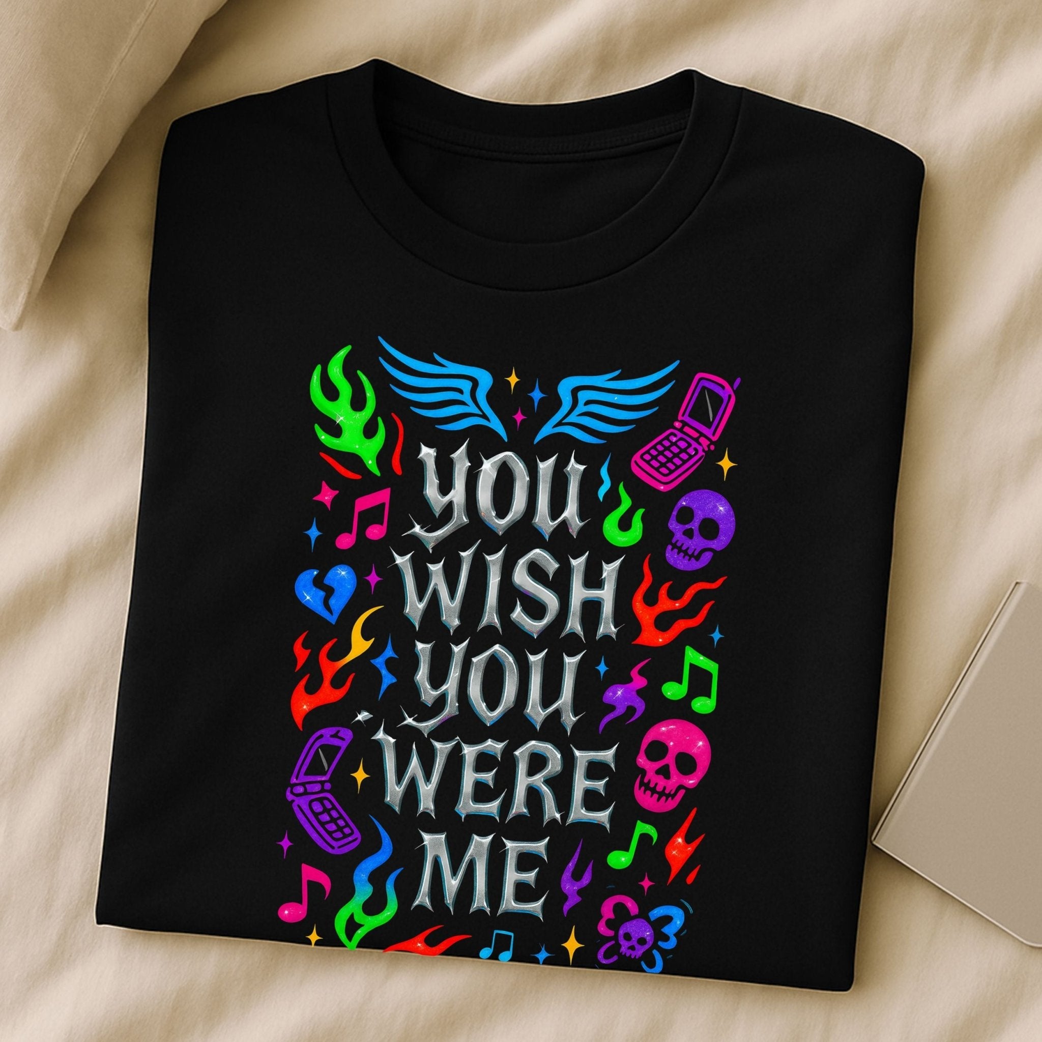 Y2K Graphic Tee, 2000s Nostalgia Shirt, Funny Gen Z T-Shirt, Neon Aesthetic Top - Craig Michael Design