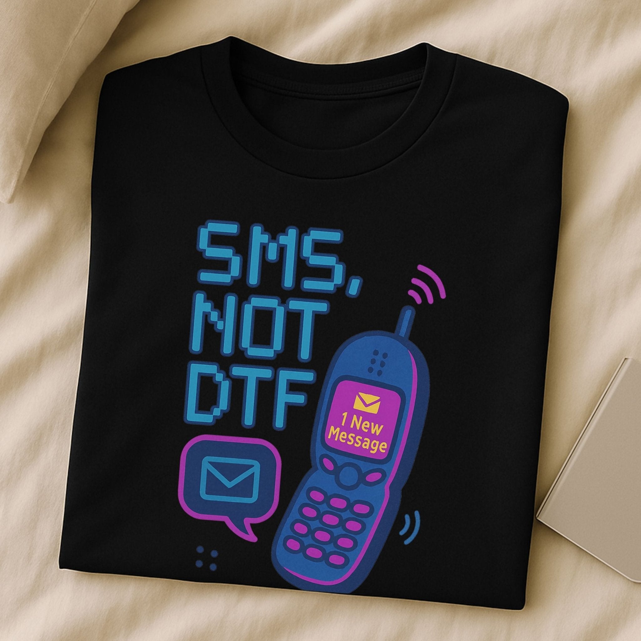 Y2K Graphic Tee, 2000s Nostalgia Shirt, Funny Gen Z T-Shirt, SMS NOT DTF - Craig Michael Design