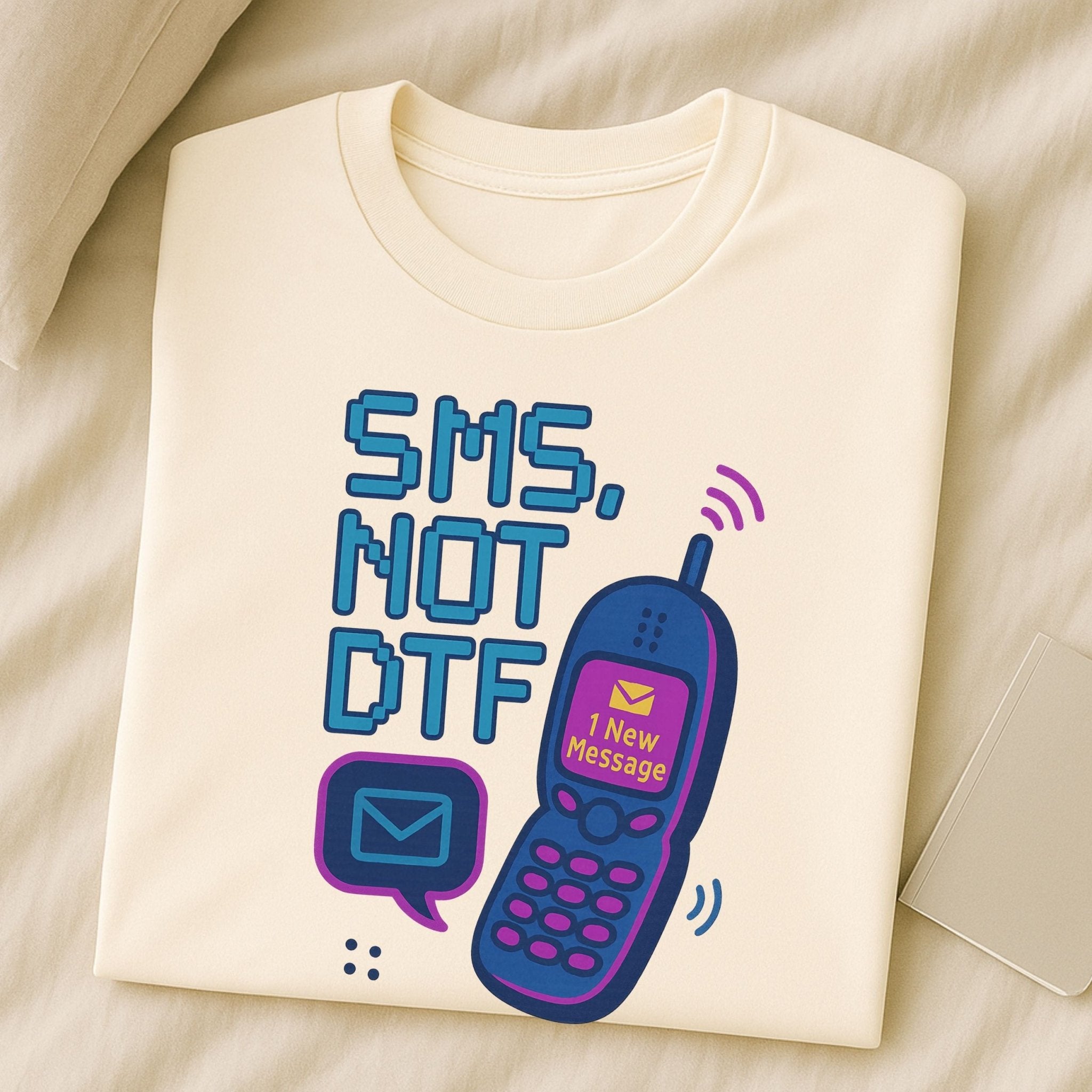 Y2K Graphic Tee, 2000s Nostalgia Shirt, Funny Gen Z T-Shirt, SMS NOT DTF - Craig Michael Design