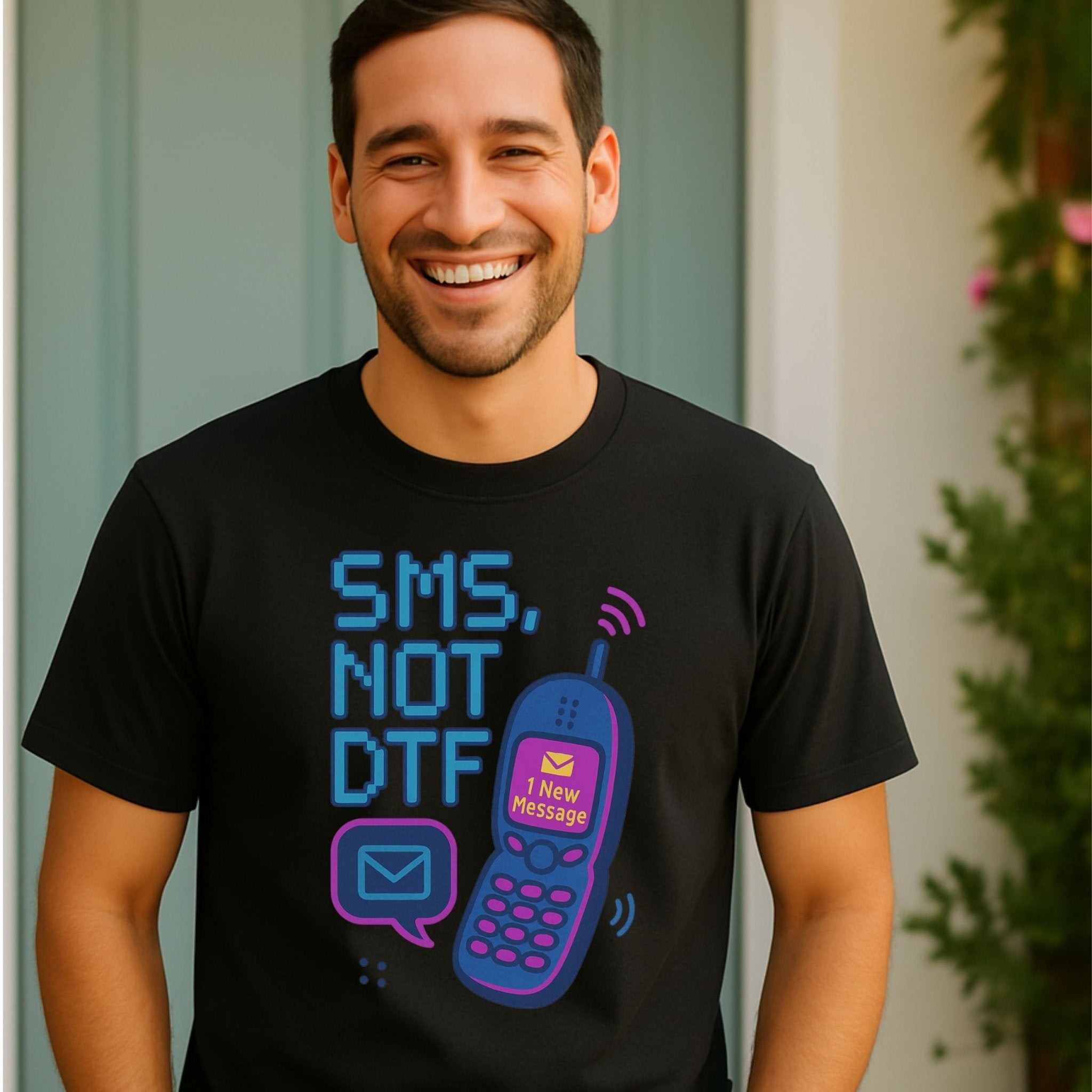 Y2K Graphic Tee, 2000s Nostalgia Shirt, Funny Gen Z T-Shirt, SMS NOT DTF - Craig Michael Design