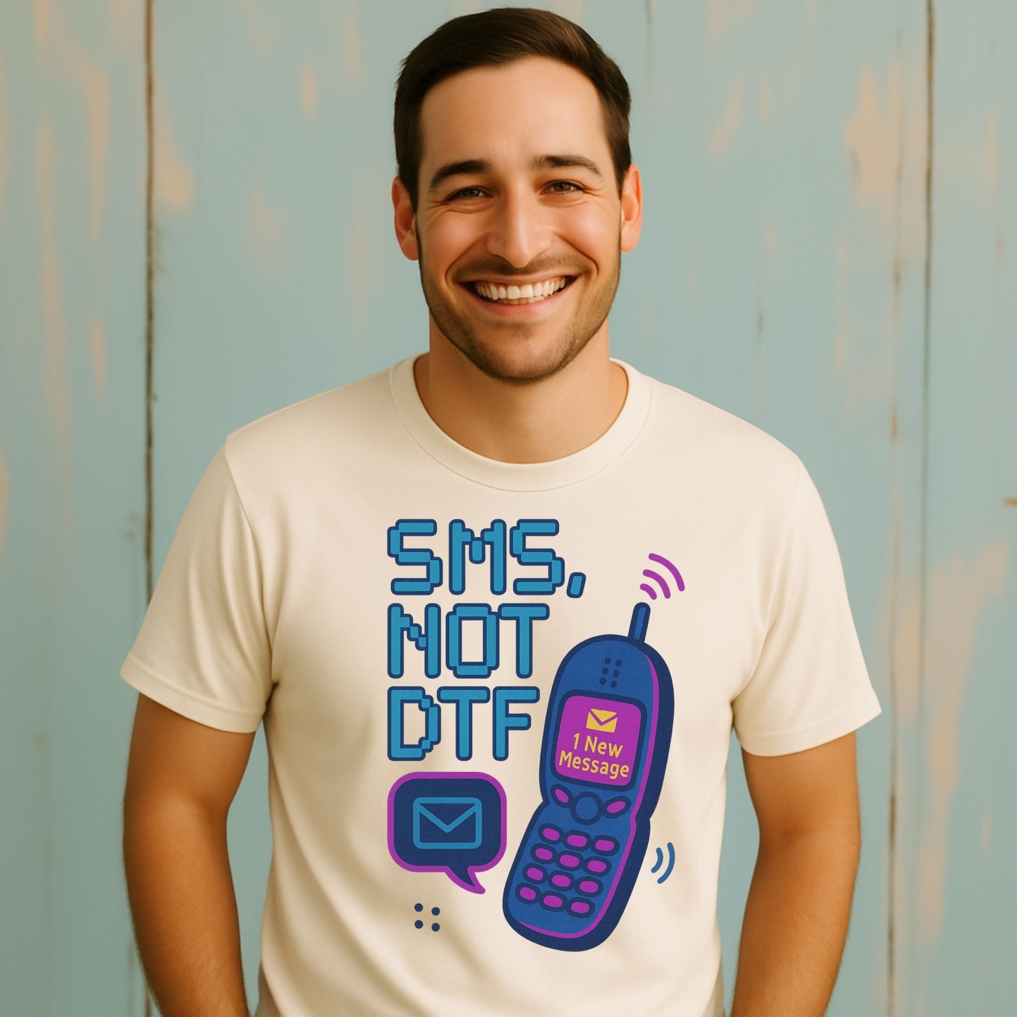 Y2K Graphic Tee, 2000s Nostalgia Shirt, Funny Gen Z T-Shirt, SMS NOT DTF - Craig Michael Design