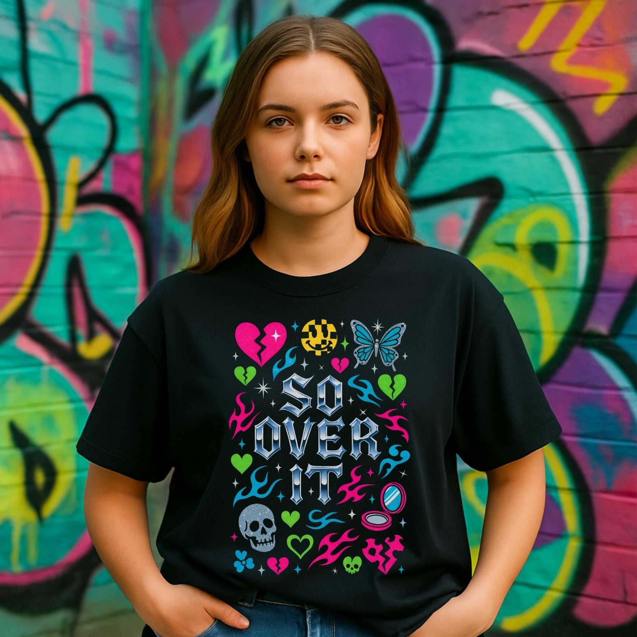Y2K Graphic Tee, 2000s Nostalgia Shirt, Funny Gen Z T-Shirt,'So Over It' - Craig Michael Design