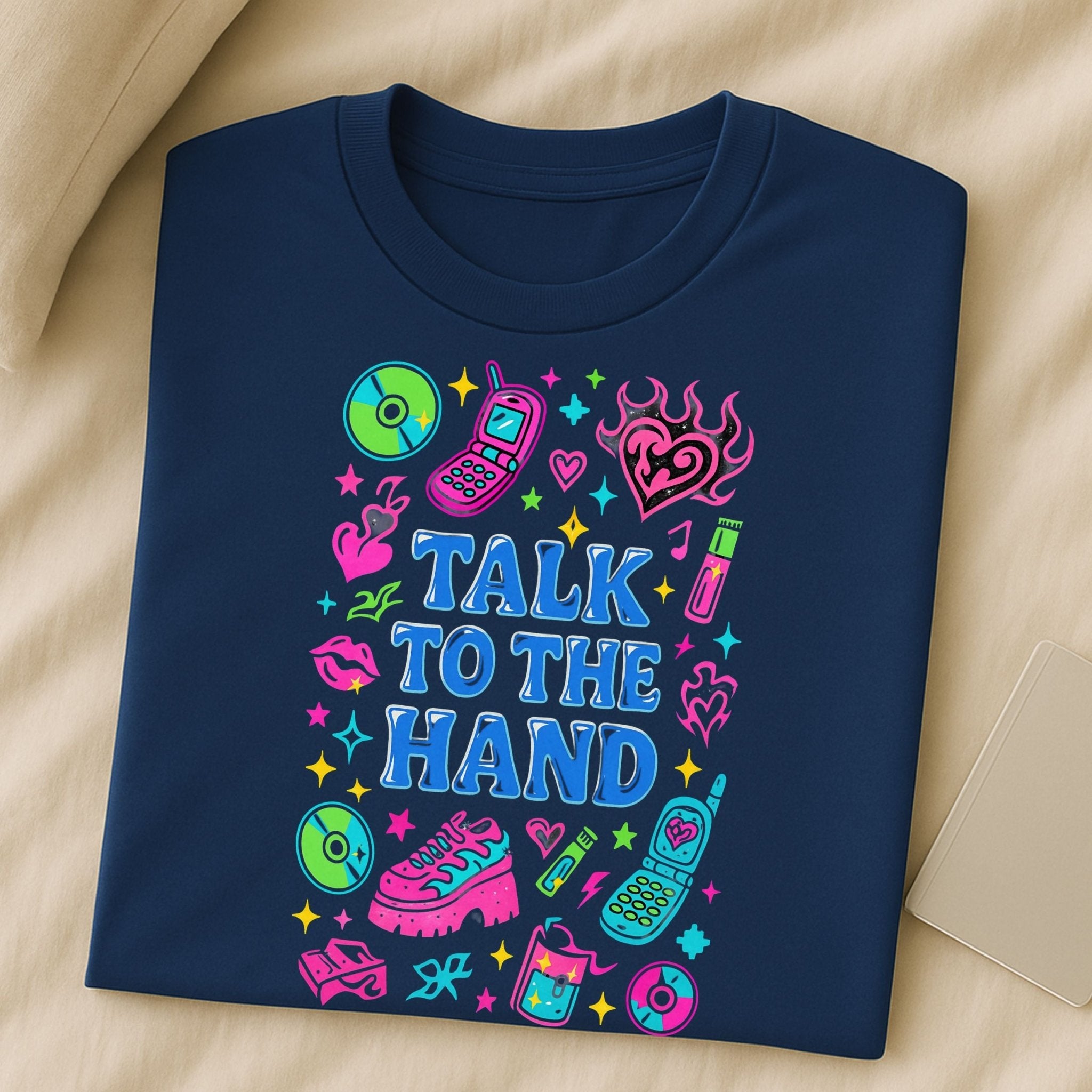 Y2K Graphic Tee, 2000s Nostalgia Shirt, Funny Gen Z T-Shirt,'Talk to the Hand' - Craig Michael Design