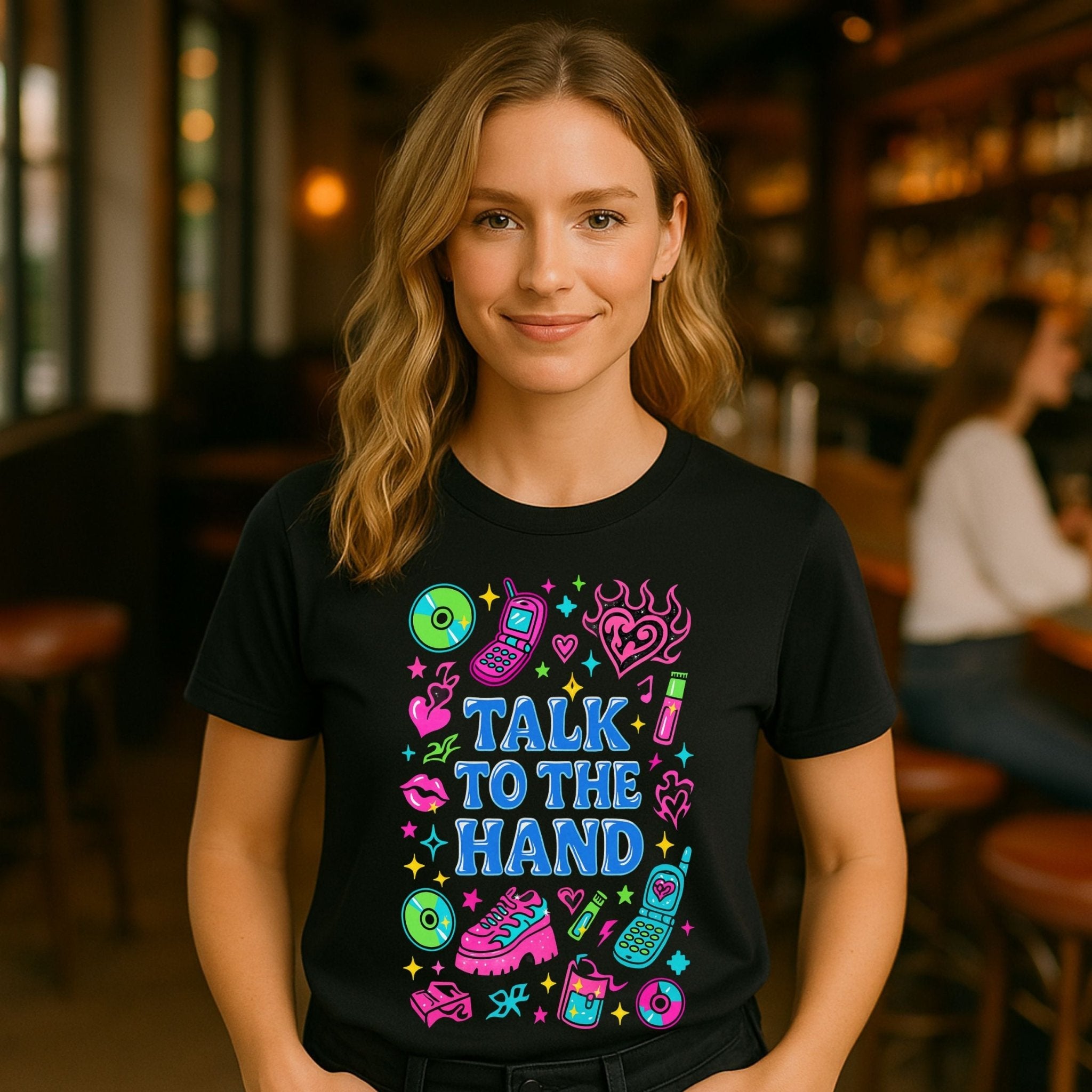 Y2K Graphic Tee, 2000s Nostalgia Shirt, Funny Gen Z T-Shirt,'Talk to the Hand' - Craig Michael Design
