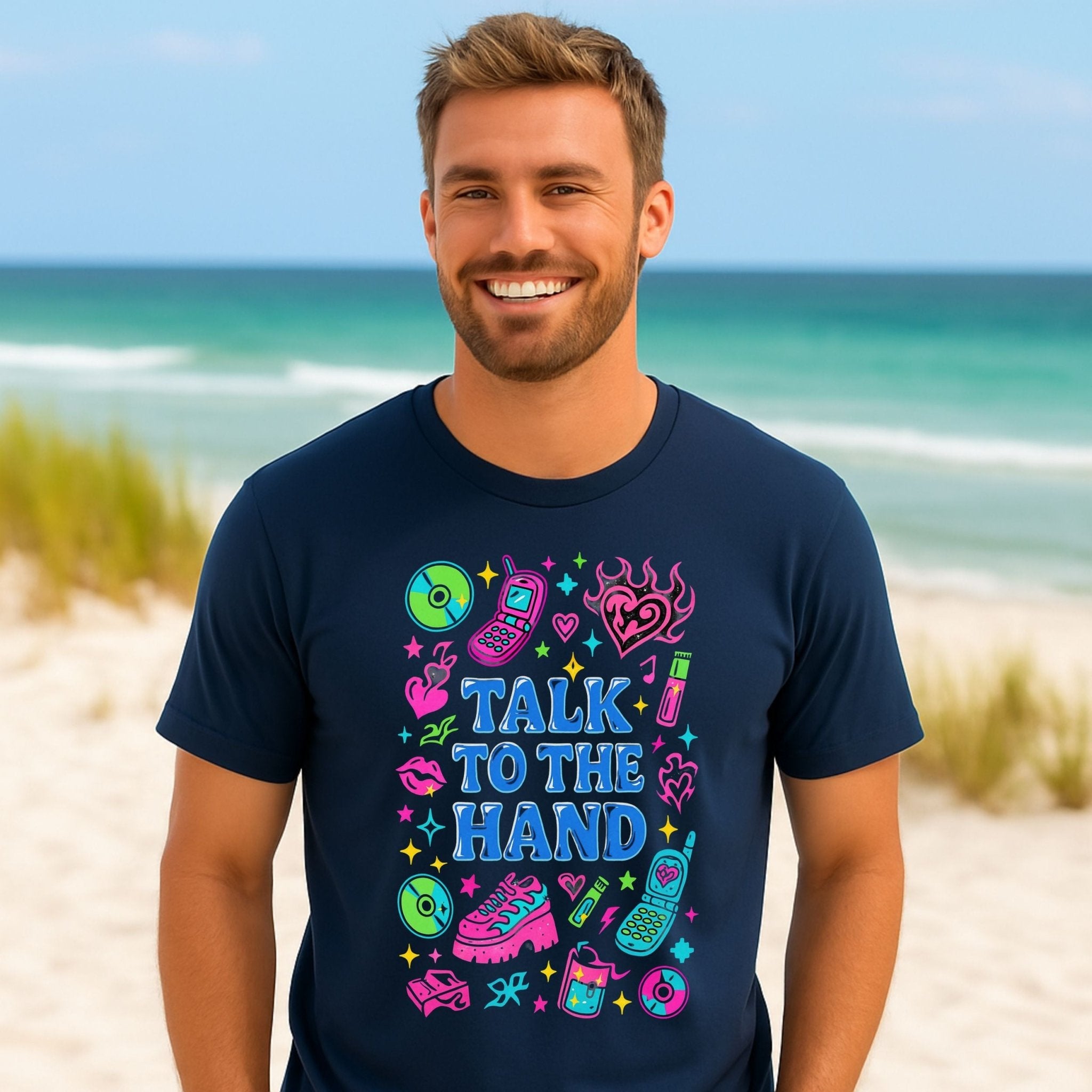 Y2K Graphic Tee, 2000s Nostalgia Shirt, Funny Gen Z T-Shirt,'Talk to the Hand' - Craig Michael Design